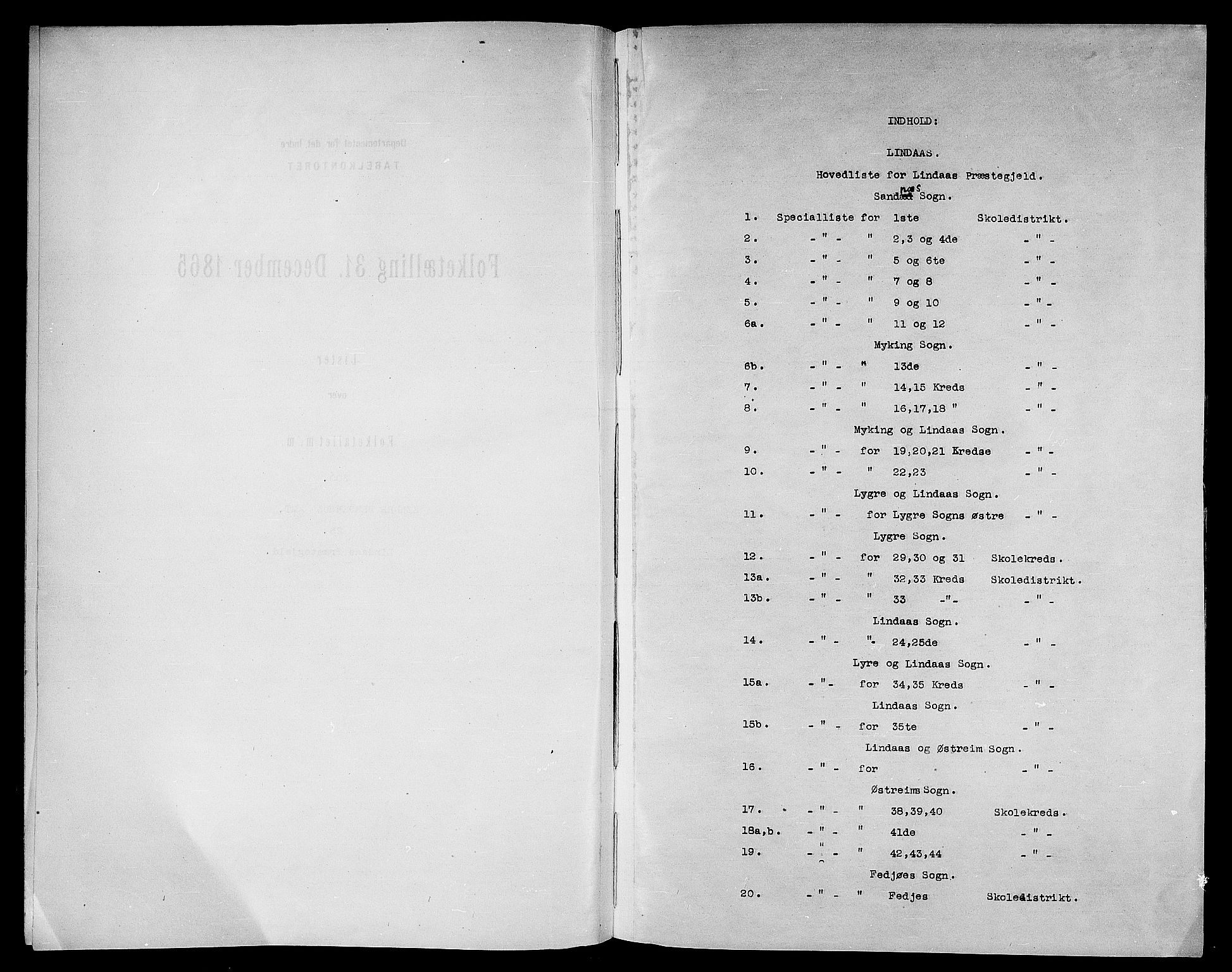 RA, Folketelling 1865 for 1263P Lindås prestegjeld, 1865, s. 4