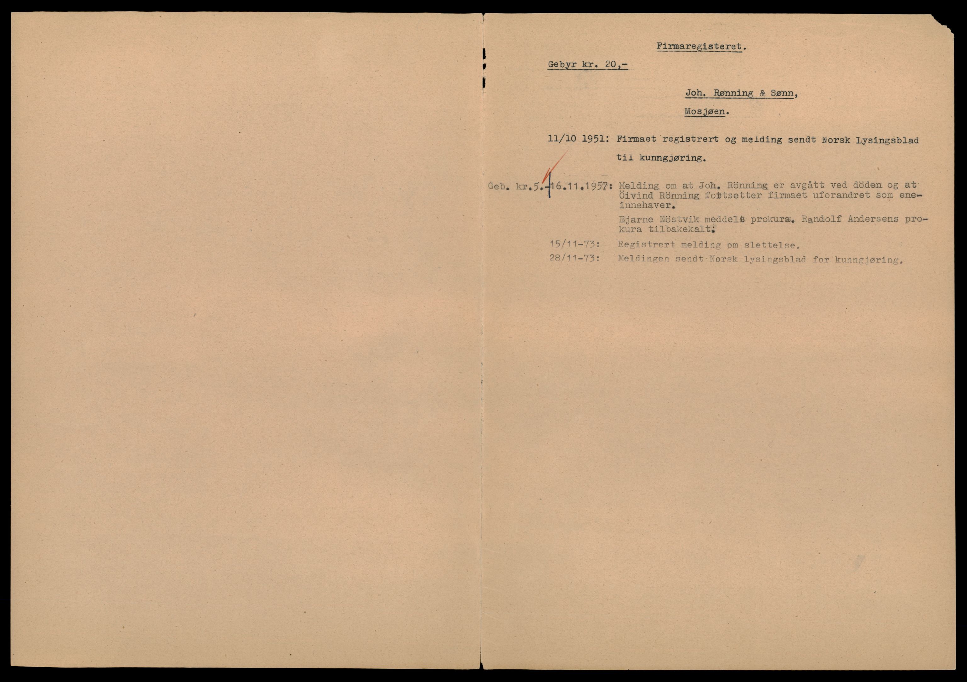 Alstahaug sorenskriveri, SAT/A-1009/2/J/Jc/Jcb/L0005: Enkeltmannsforetak, R-U, 1944-1990, s. 1