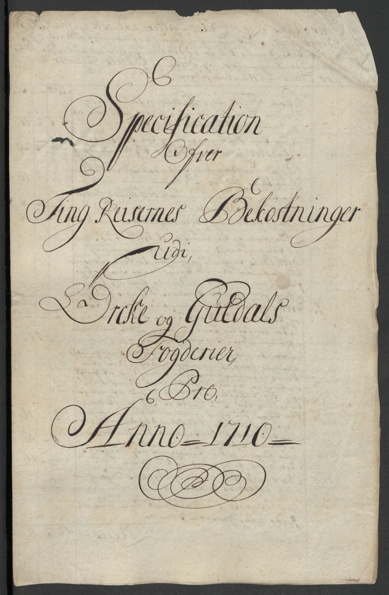 Rentekammeret inntil 1814, Reviderte regnskaper, Fogderegnskap, AV/RA-EA-4092/R60/L3960: Fogderegnskap Orkdal og Gauldal, 1710, s. 429