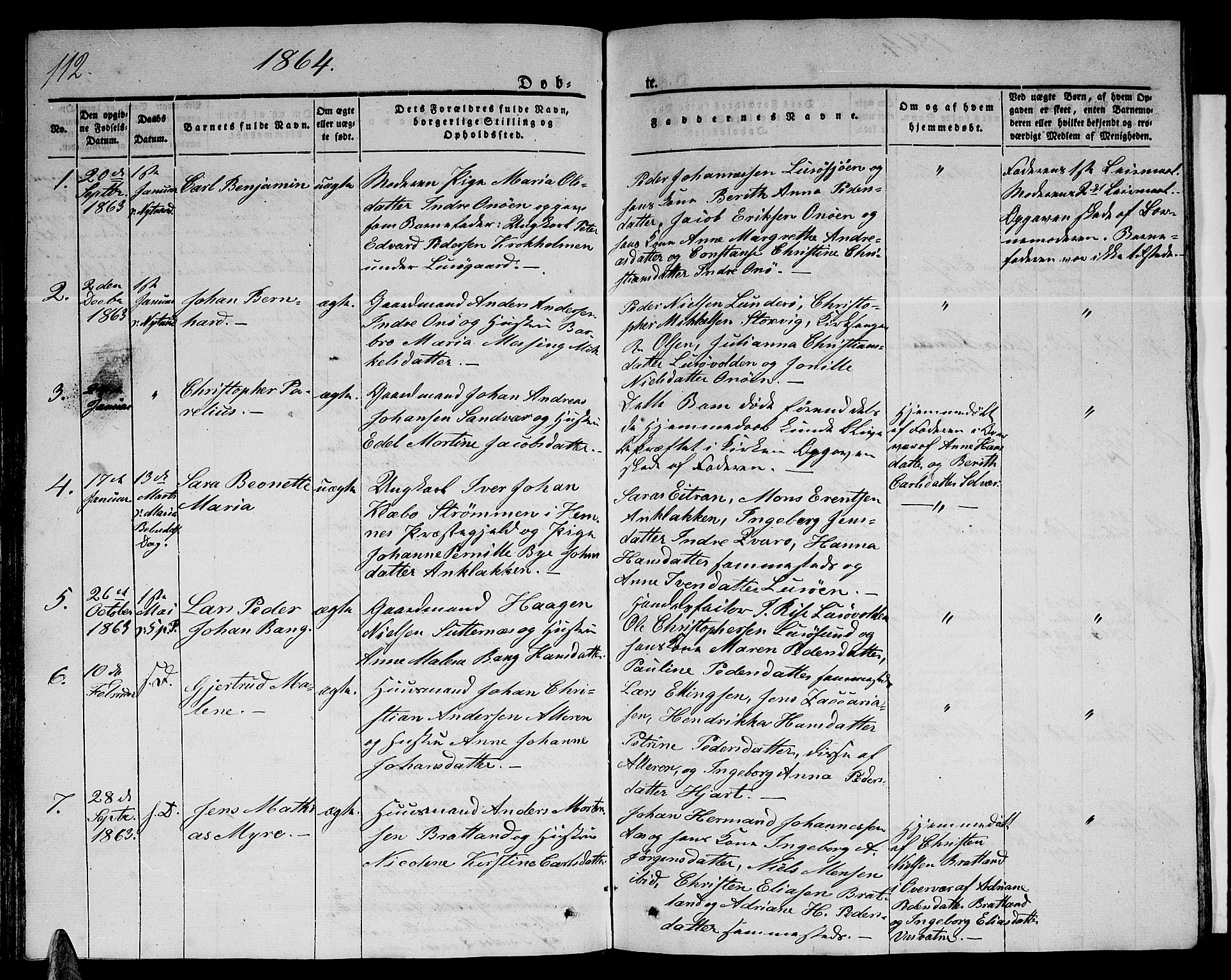 Ministerialprotokoller, klokkerbøker og fødselsregistre - Nordland, SAT/A-1459/839/L0572: Klokkerbok nr. 839C02, 1841-1873, s. 112