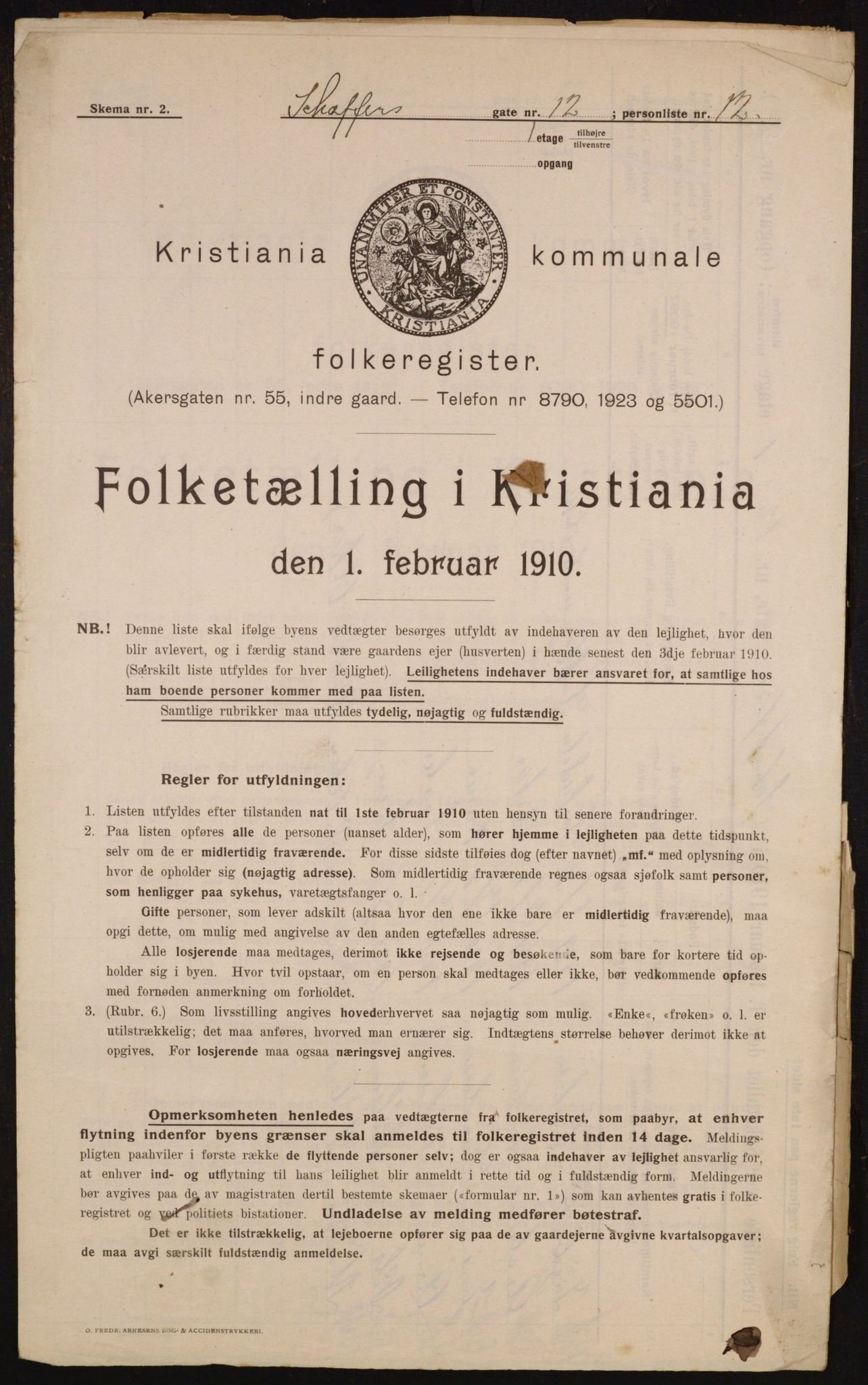 OBA, Kommunal folketelling 1.2.1910 for Kristiania, 1910, s. 89127