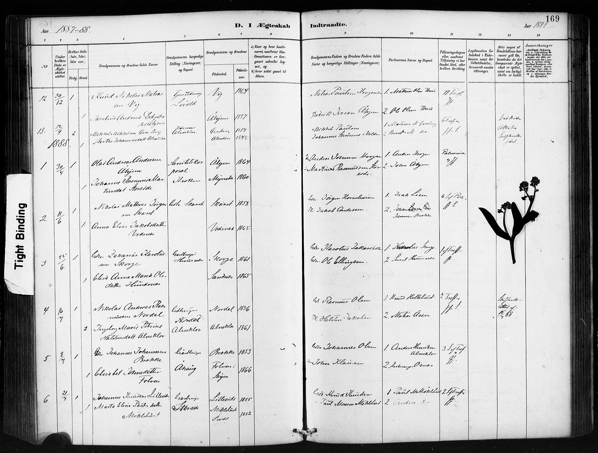 Ministerialprotokoller, klokkerbøker og fødselsregistre - Møre og Romsdal, SAT/A-1454/501/L0008: Ministerialbok nr. 501A08, 1885-1901, s. 169
