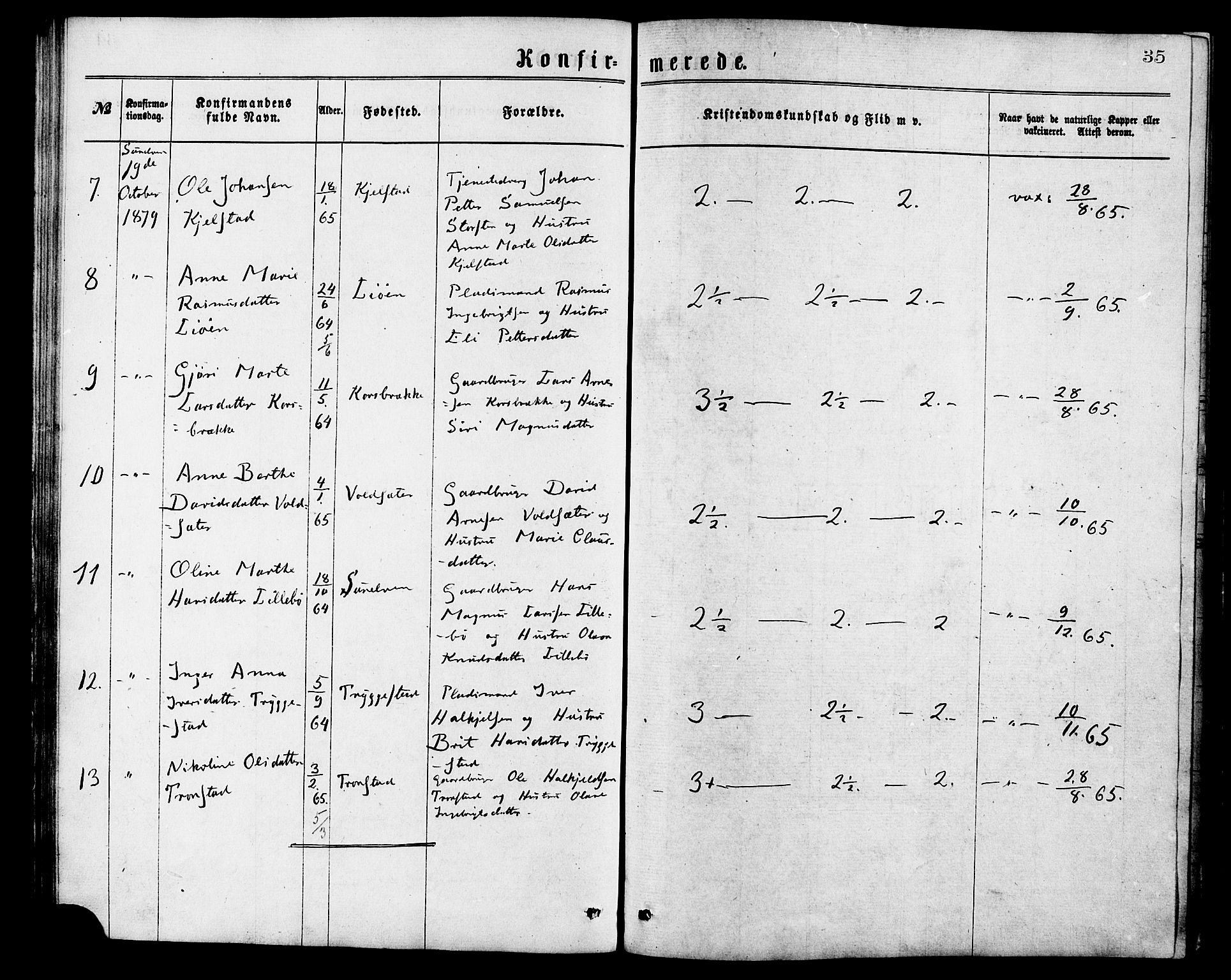 Ministerialprotokoller, klokkerbøker og fødselsregistre - Møre og Romsdal, AV/SAT-A-1454/517/L0227: Ministerialbok nr. 517A07, 1870-1886, s. 35