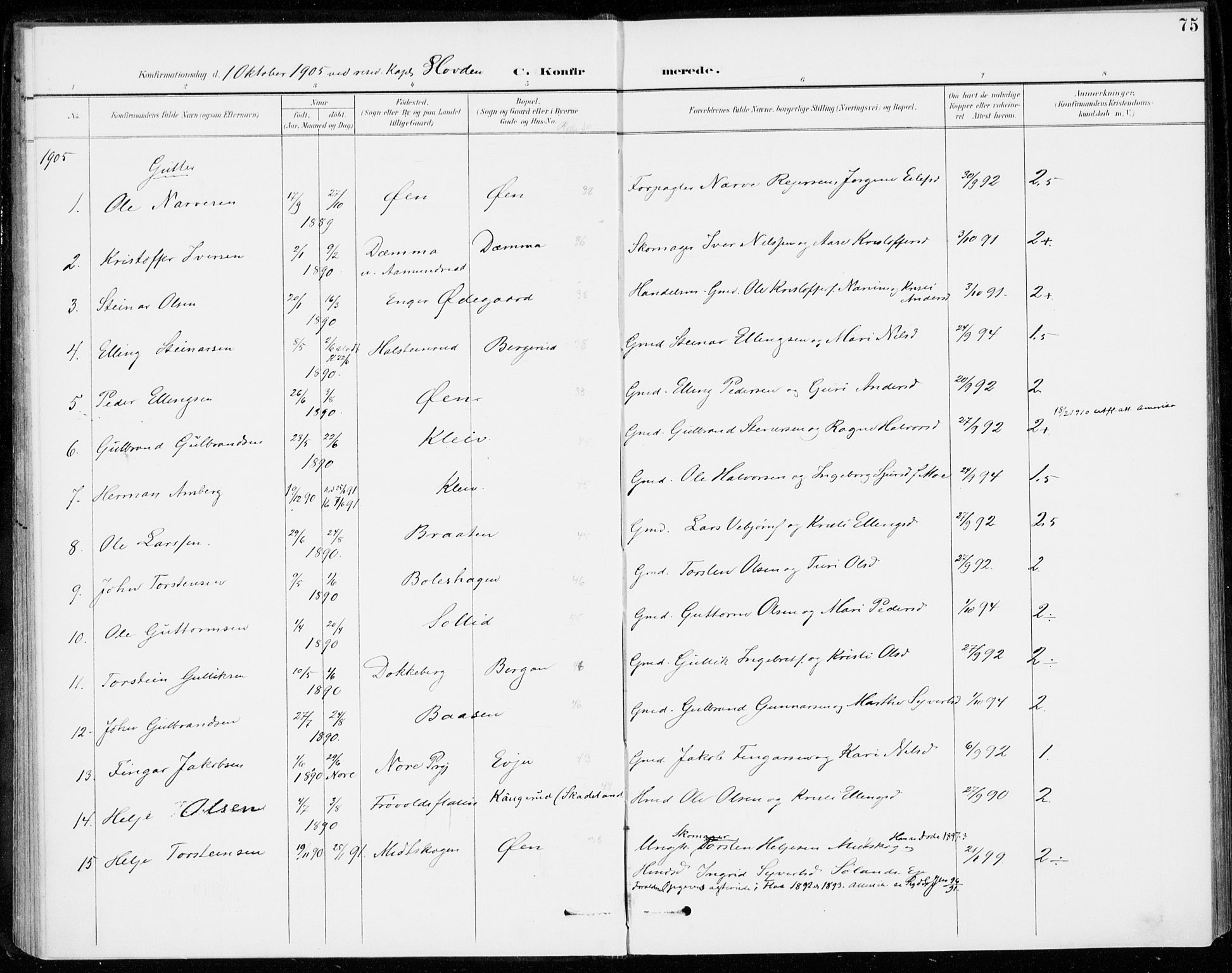 Sigdal kirkebøker, AV/SAKO-A-245/F/Fc/L0002: Ministerialbok nr. III 2, 1894-1911, s. 75