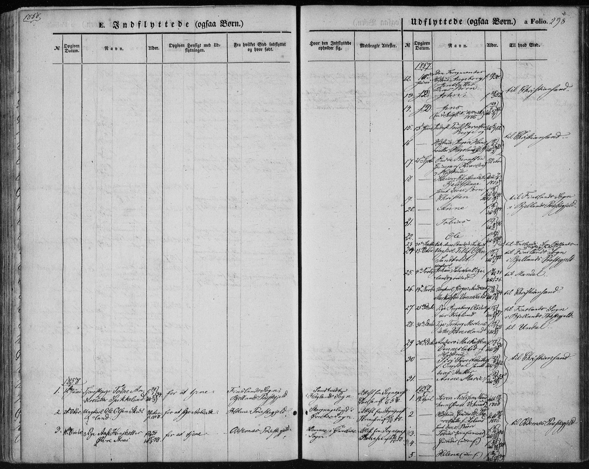 Vennesla sokneprestkontor, AV/SAK-1111-0045/Fa/Fac/L0007: Ministerialbok nr. A 7, 1855-1873, s. 298