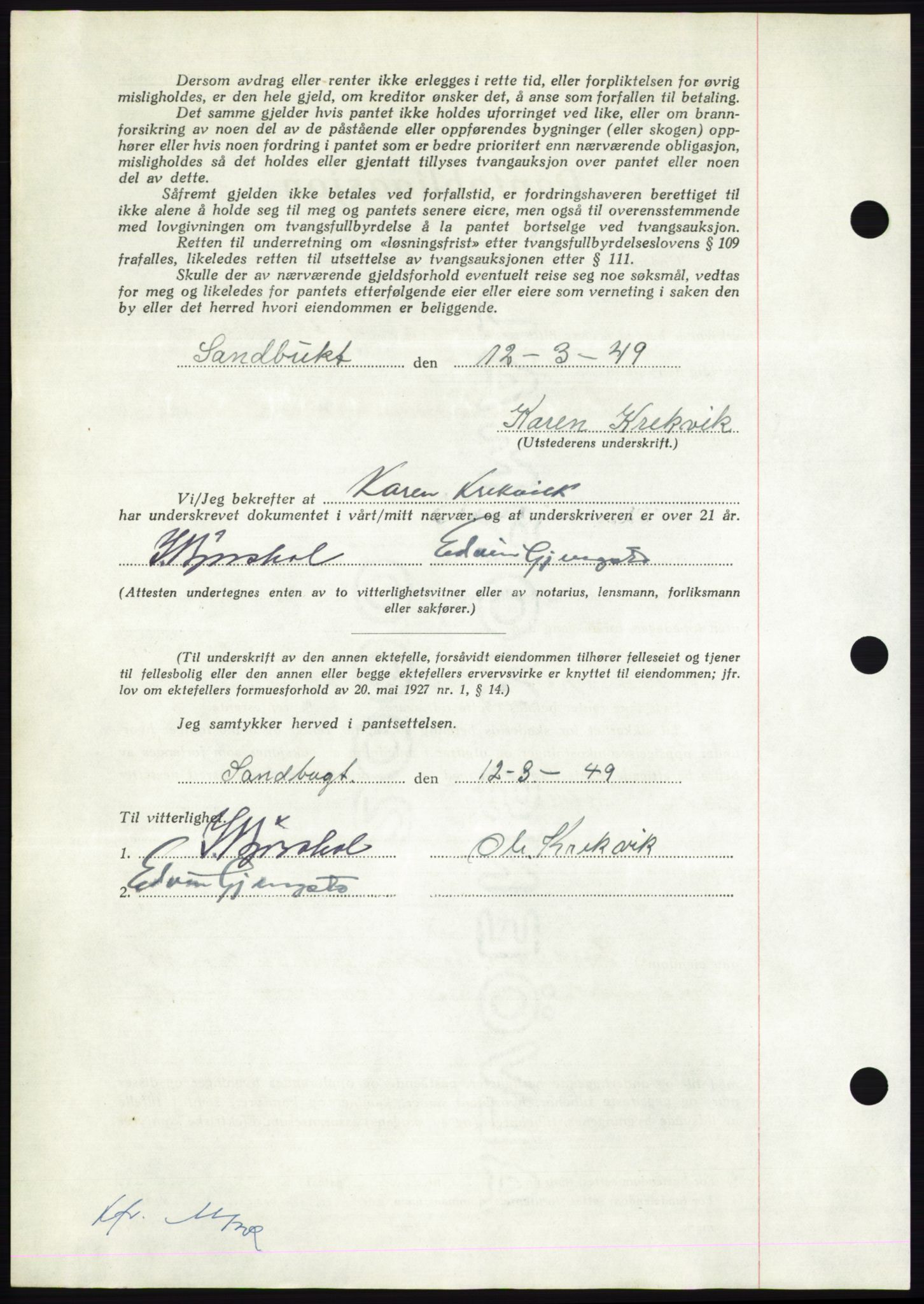 Nordmøre sorenskriveri, AV/SAT-A-4132/1/2/2Ca: Pantebok nr. B101, 1949-1949, Dagboknr: 1106/1949