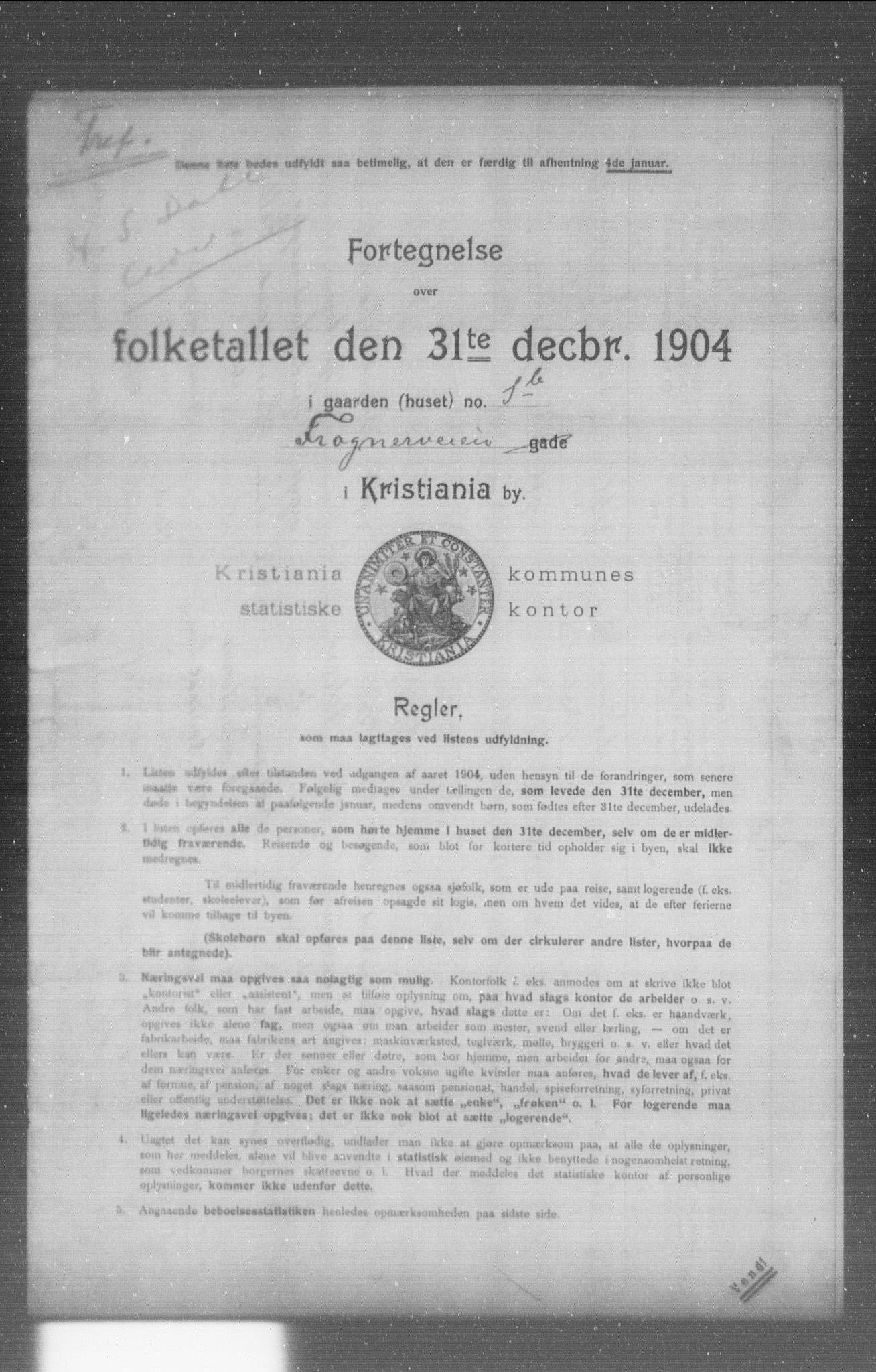 OBA, Kommunal folketelling 31.12.1904 for Kristiania kjøpstad, 1904, s. 5478