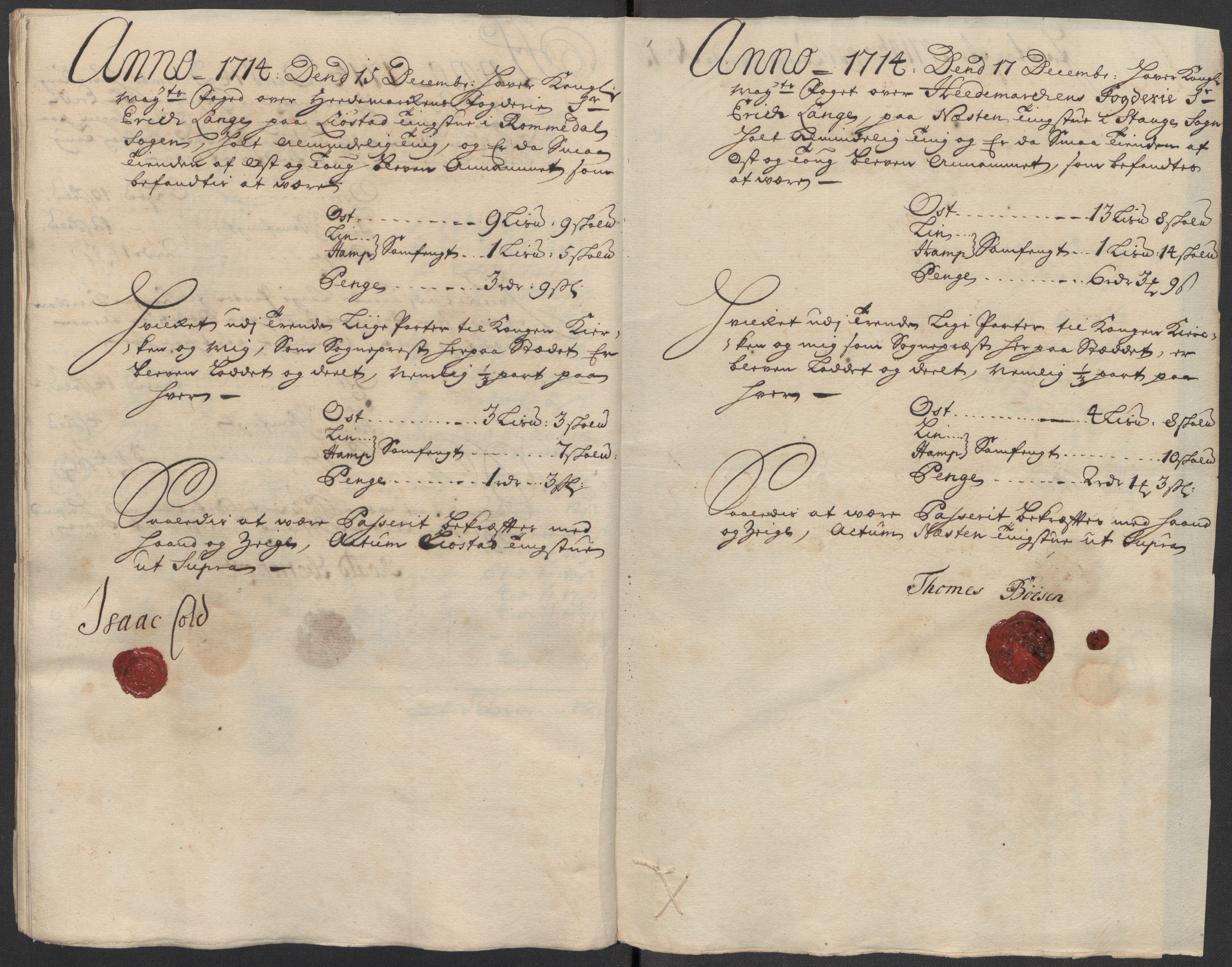 Rentekammeret inntil 1814, Reviderte regnskaper, Fogderegnskap, AV/RA-EA-4092/R16/L1051: Fogderegnskap Hedmark, 1714, s. 258