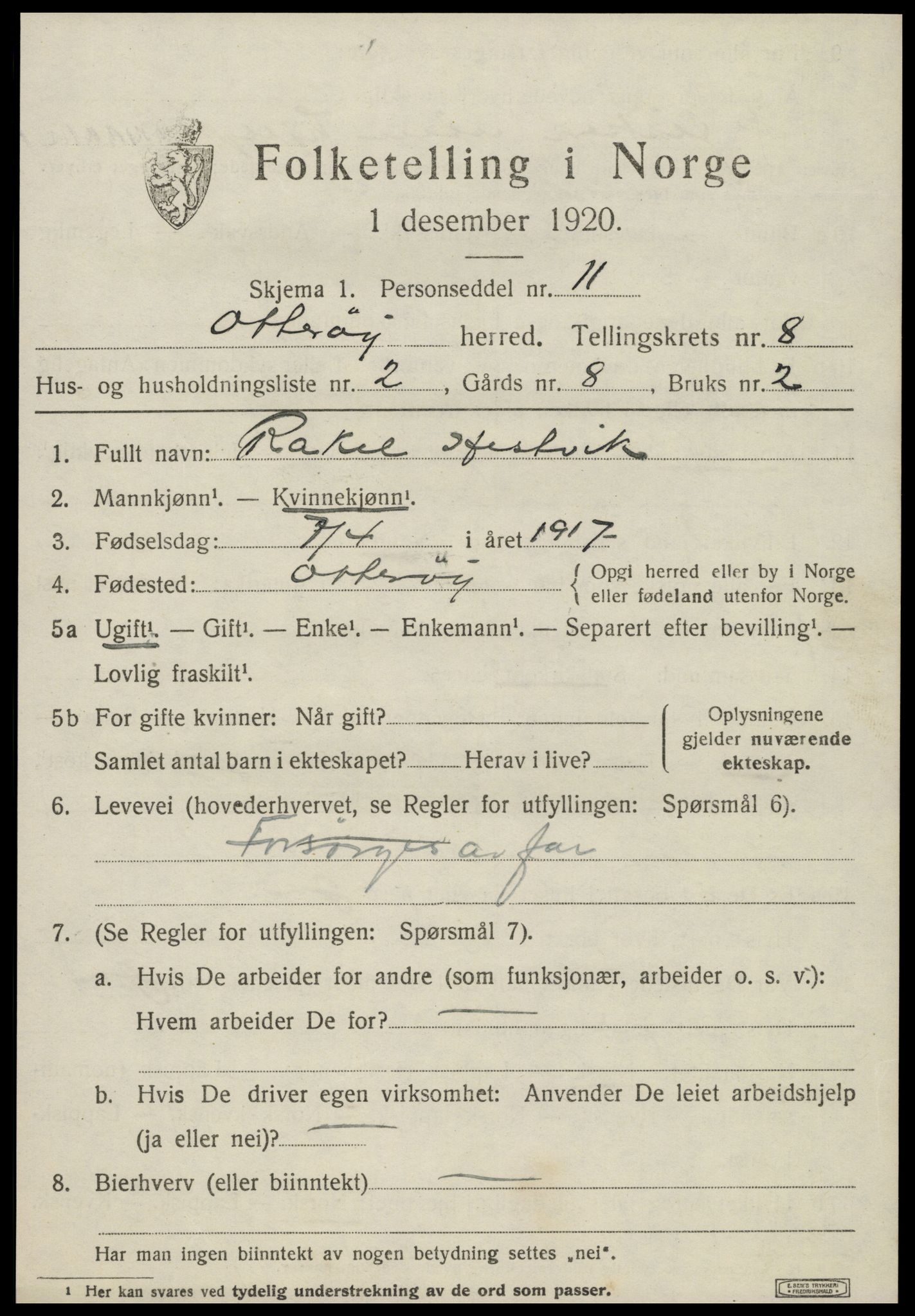 SAT, Folketelling 1920 for 1747 Otterøy herred, 1920, s. 2957