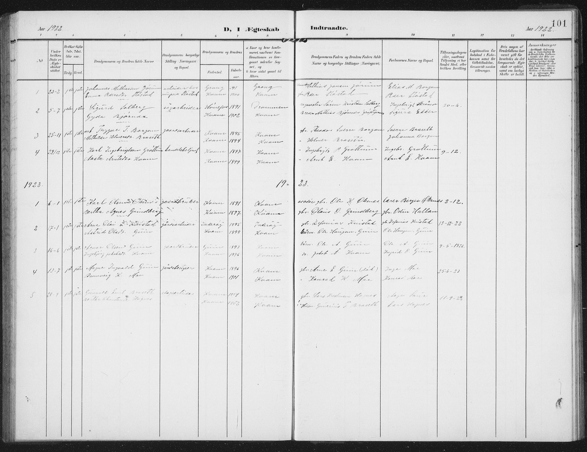 Ministerialprotokoller, klokkerbøker og fødselsregistre - Nord-Trøndelag, SAT/A-1458/747/L0460: Klokkerbok nr. 747C02, 1908-1939, s. 101