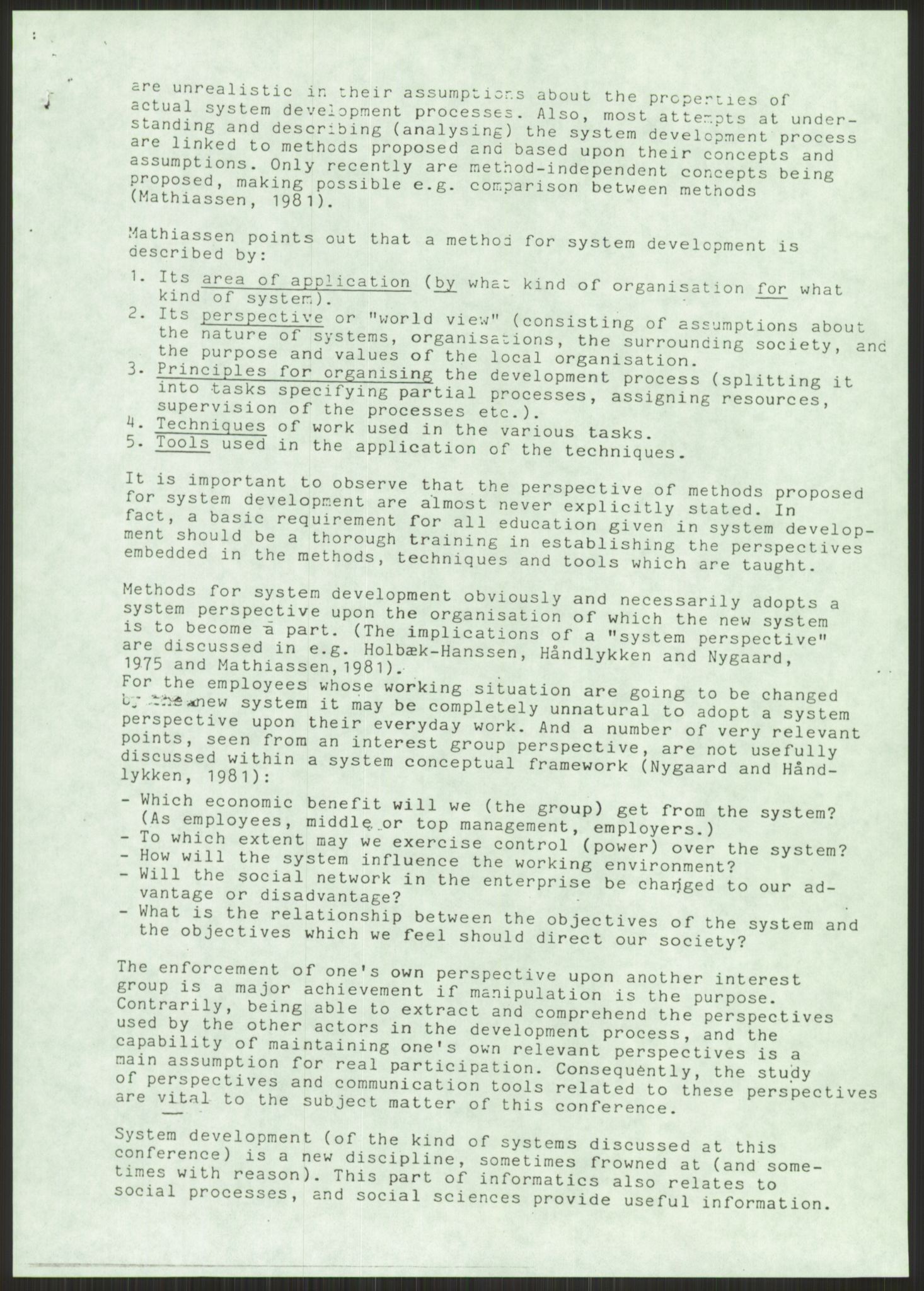 Nygaard, Kristen, AV/RA-PA-1398/F/Fh/L0002: Systemarbeid/brukermedvirkning, 1979-2002, s. 9