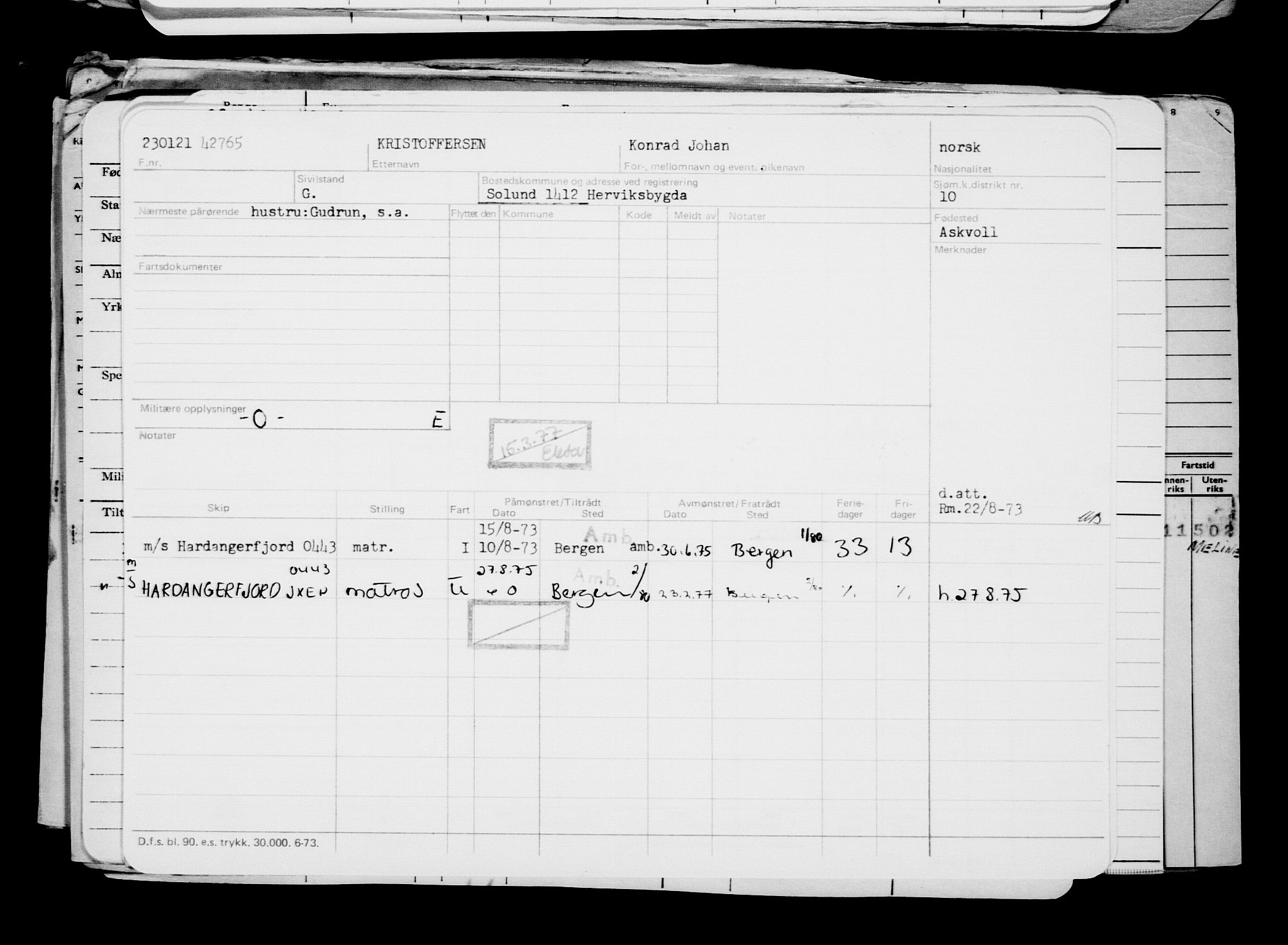 Direktoratet for sjømenn, AV/RA-S-3545/G/Gb/L0189: Hovedkort, 1921, s. 499