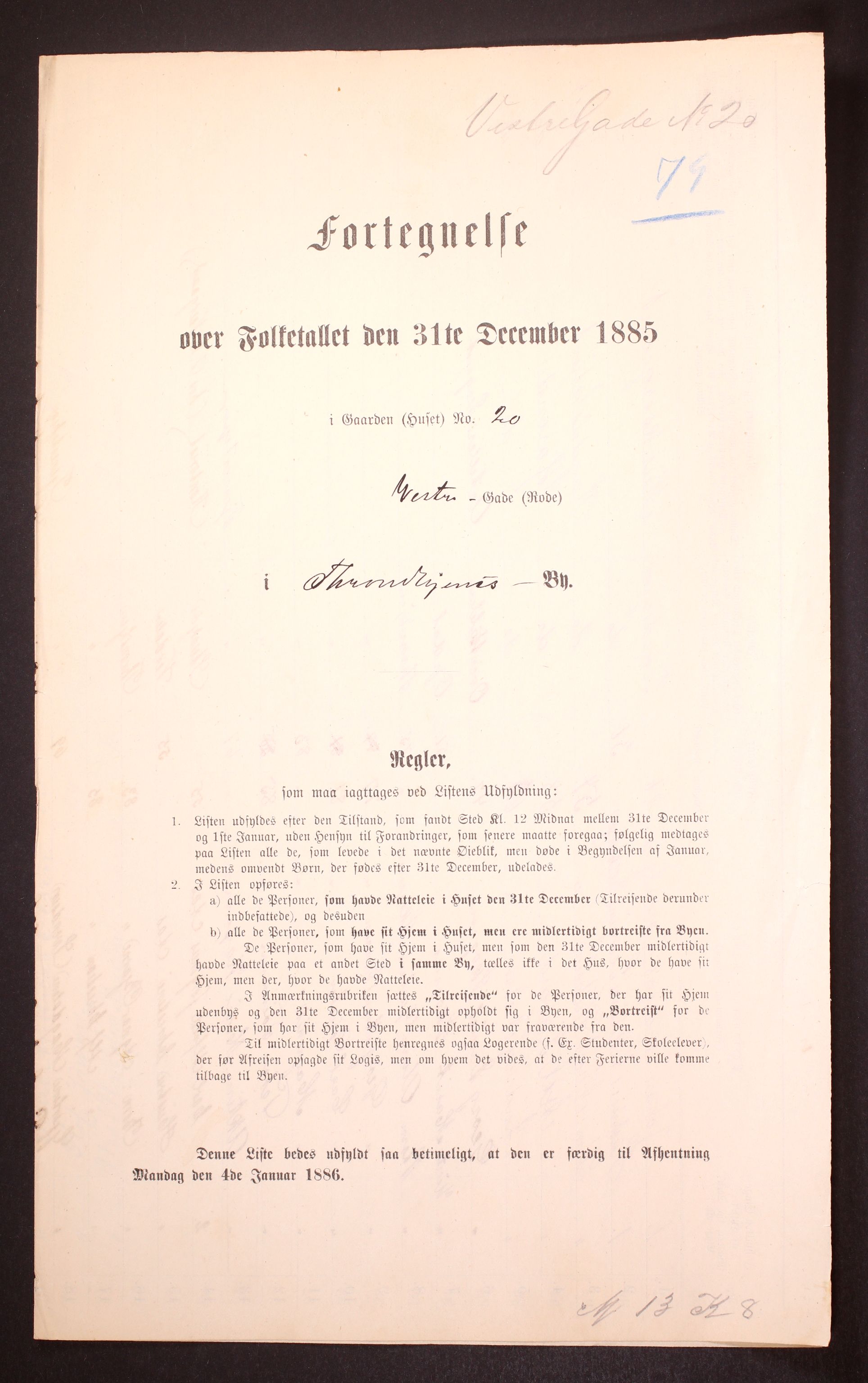 SAT, Folketelling 1885 for 1601 Trondheim kjøpstad, 1885, s. 142