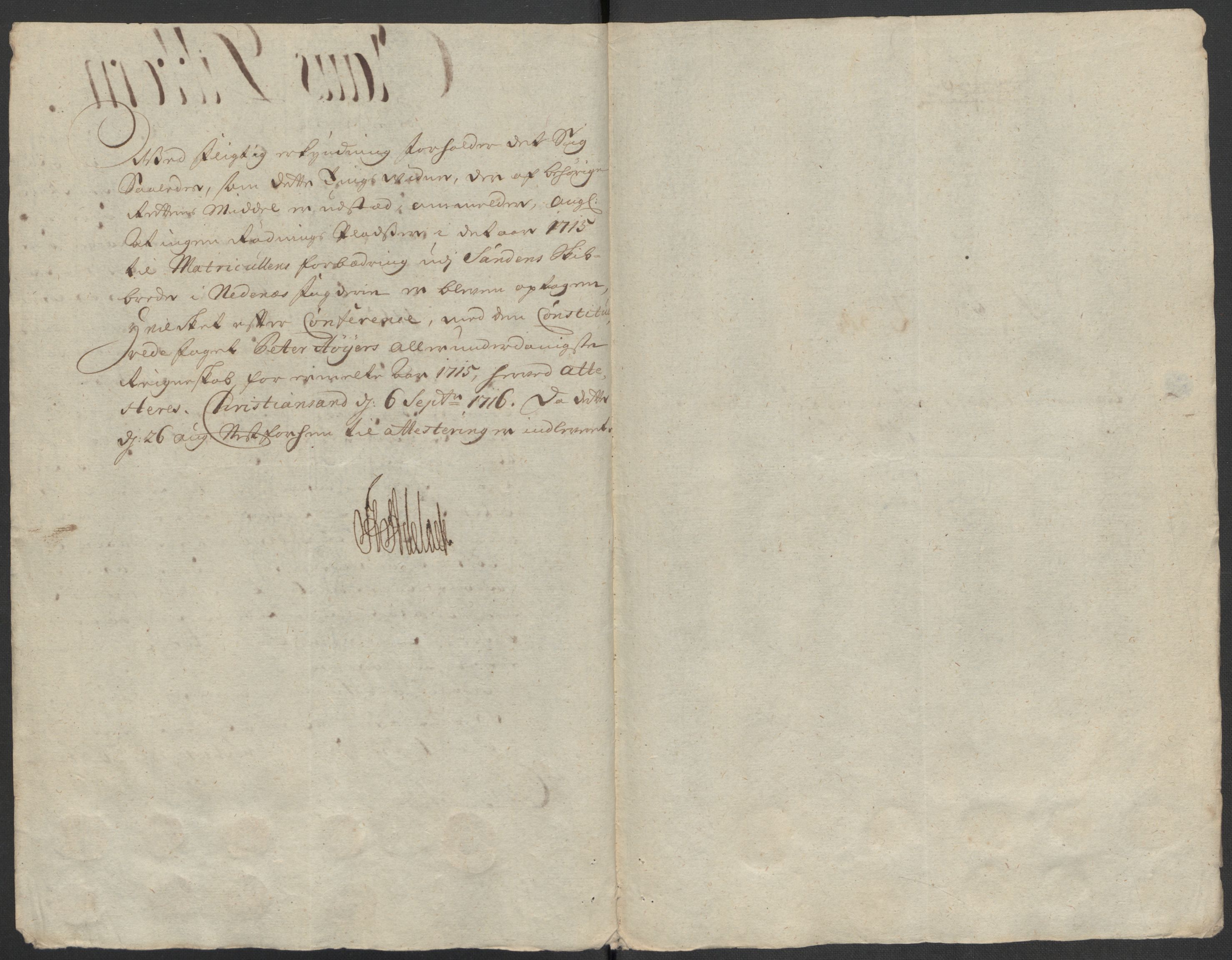 Rentekammeret inntil 1814, Reviderte regnskaper, Fogderegnskap, AV/RA-EA-4092/R39/L2323: Fogderegnskap Nedenes, 1715, s. 23