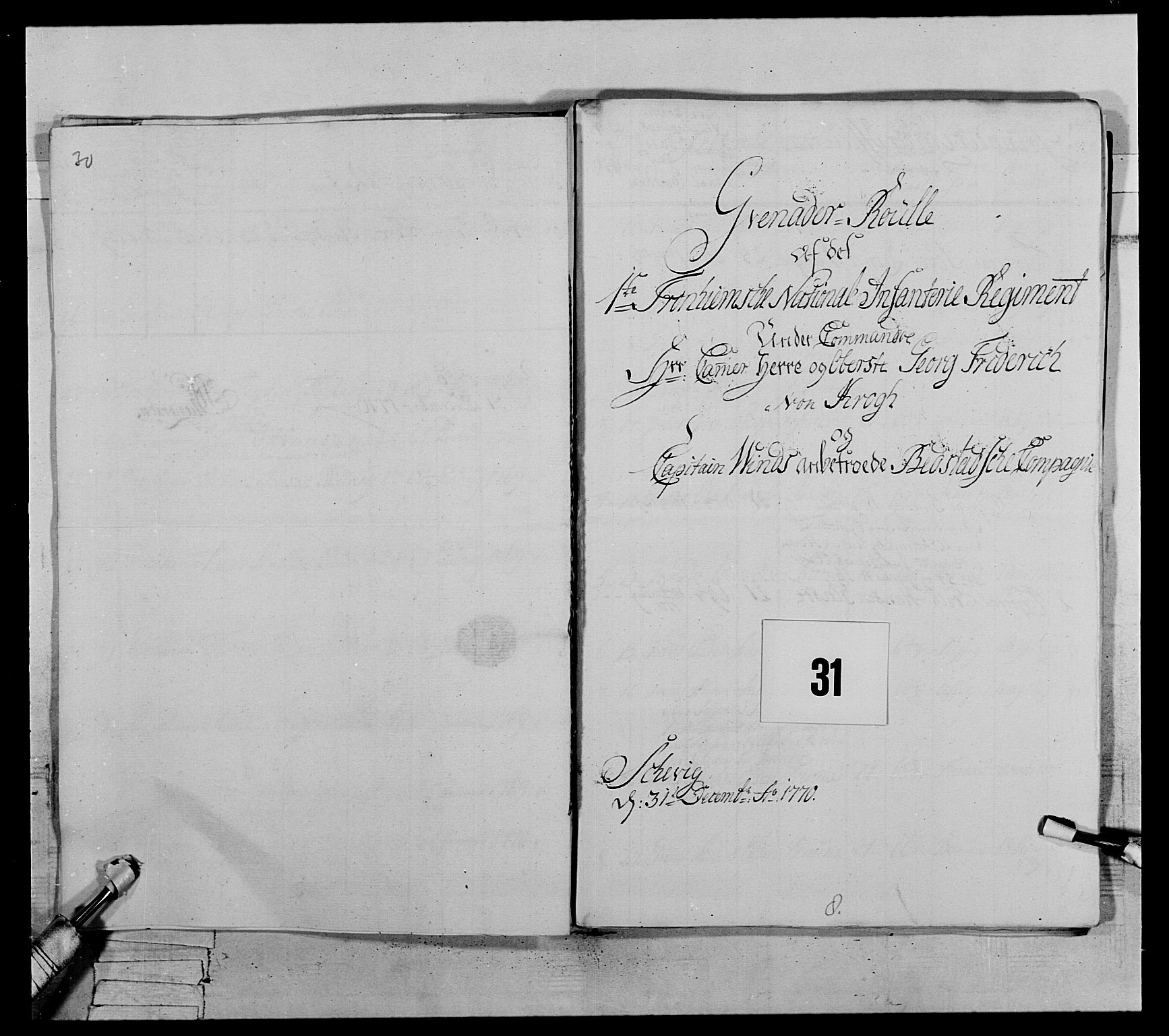Generalitets- og kommissariatskollegiet, Det kongelige norske kommissariatskollegium, AV/RA-EA-5420/E/Eh/L0071: 1. Trondheimske nasjonale infanteriregiment, 1769-1772, s. 297