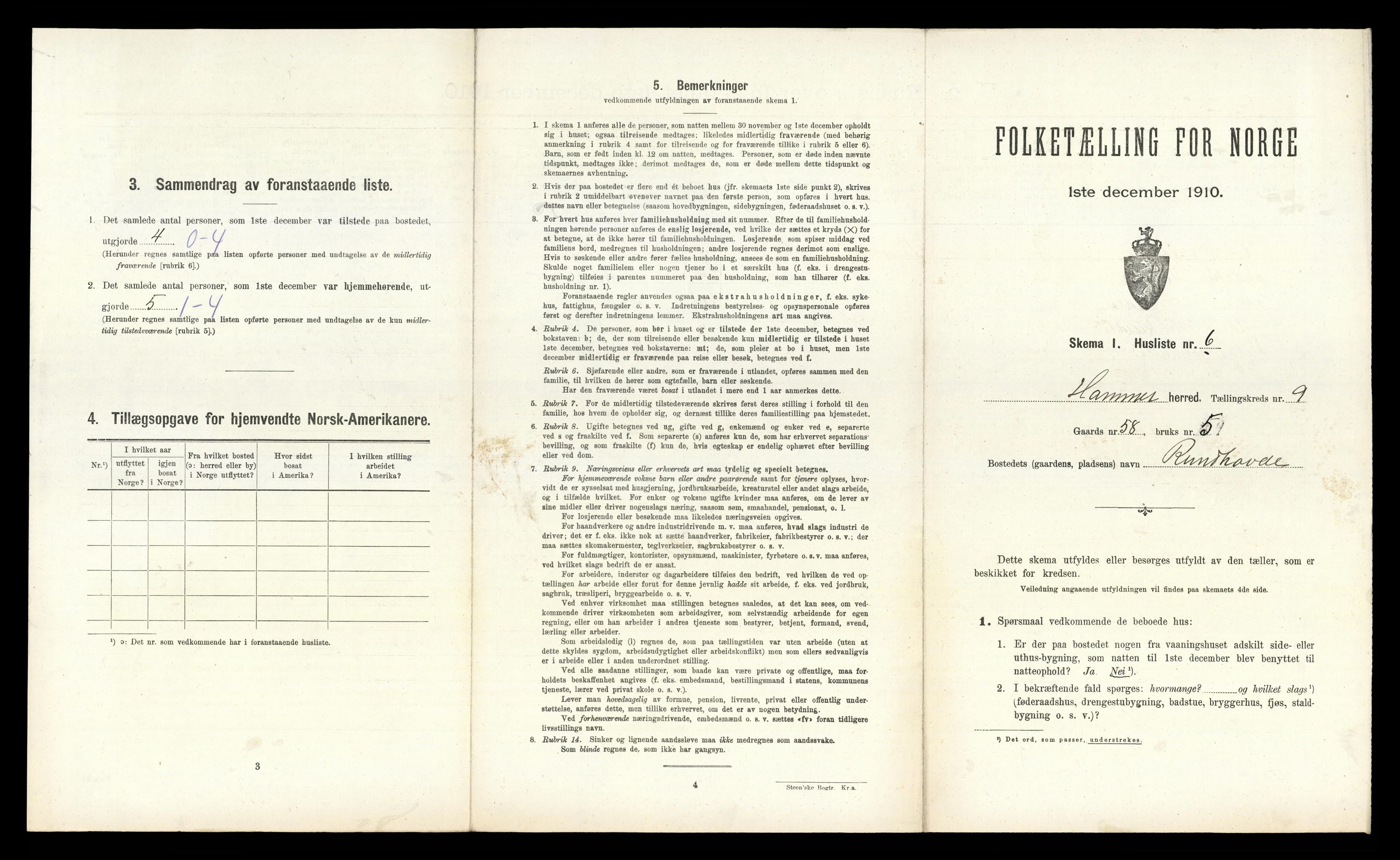 RA, Folketelling 1910 for 1254 Hamre herred, 1910, s. 662