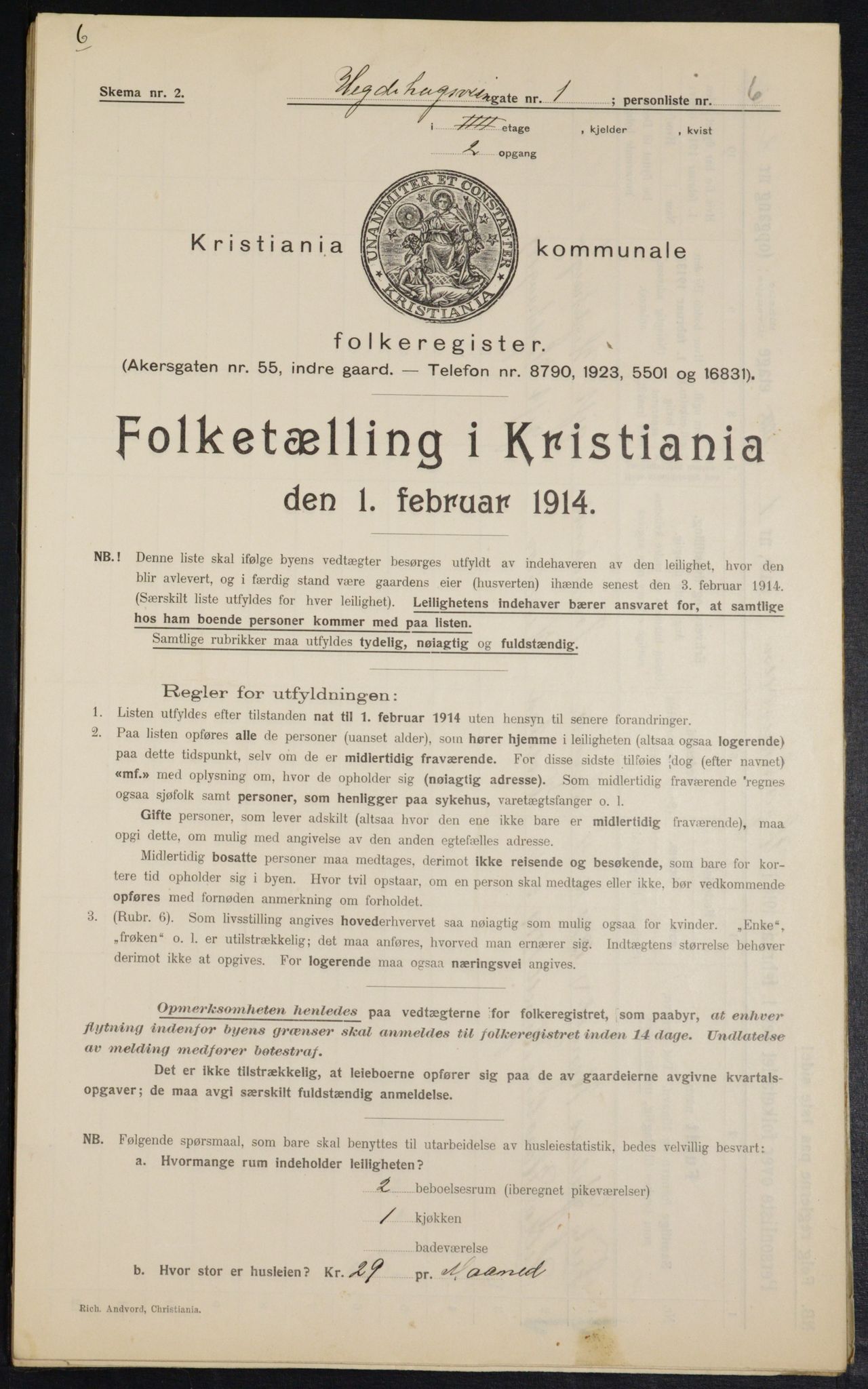 OBA, Kommunal folketelling 1.2.1914 for Kristiania, 1914, s. 35986