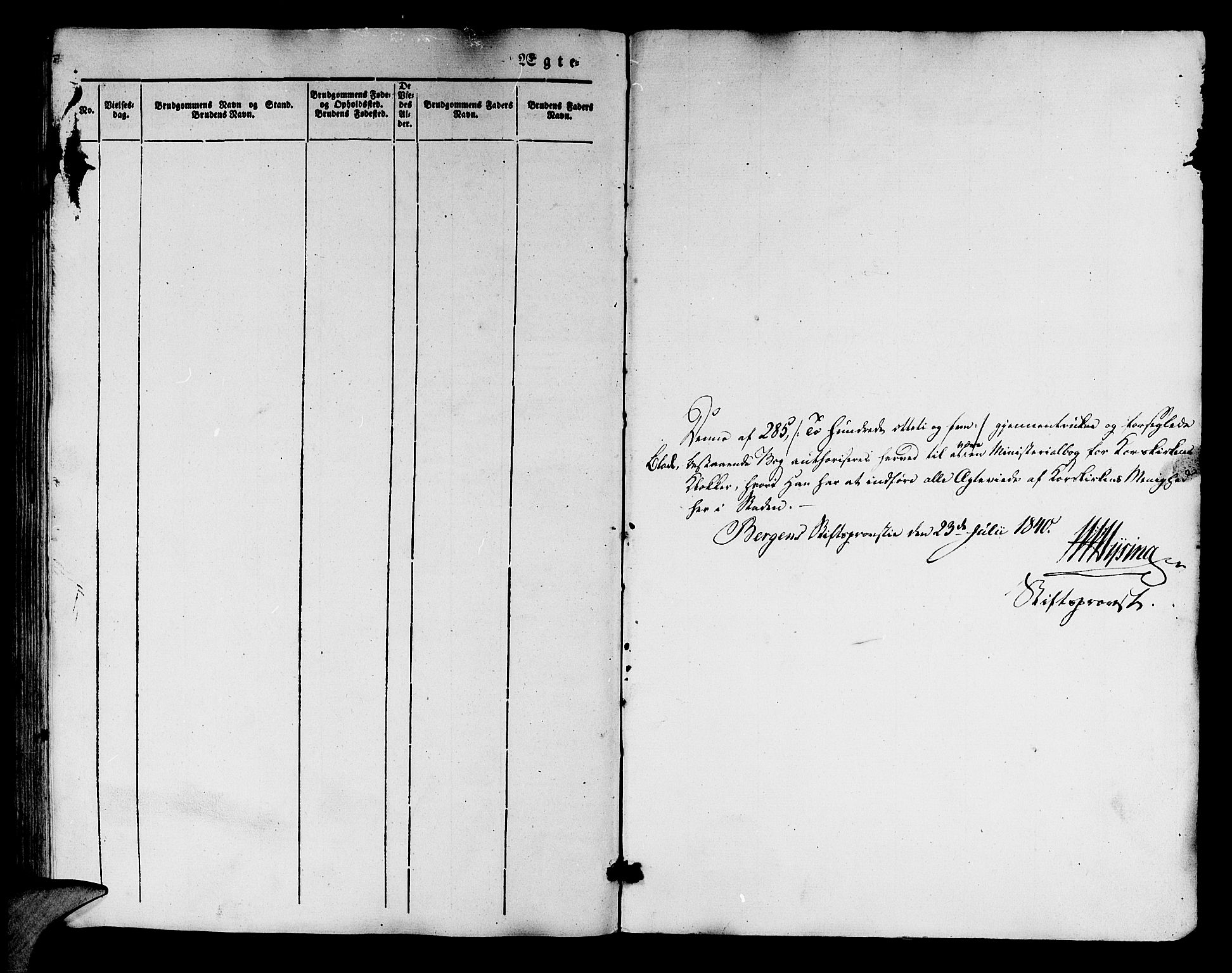 Korskirken sokneprestembete, AV/SAB-A-76101/H/Hab: Klokkerbok nr. D 1, 1840-1867