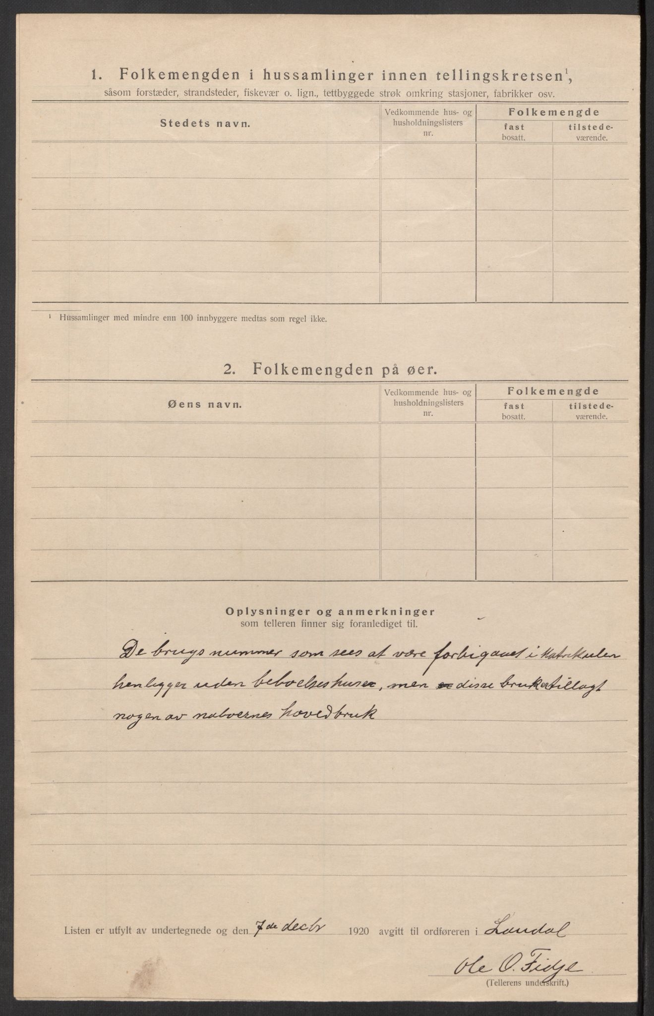 SAK, Folketelling 1920 for 1022 Laudal herred, 1920, s. 15