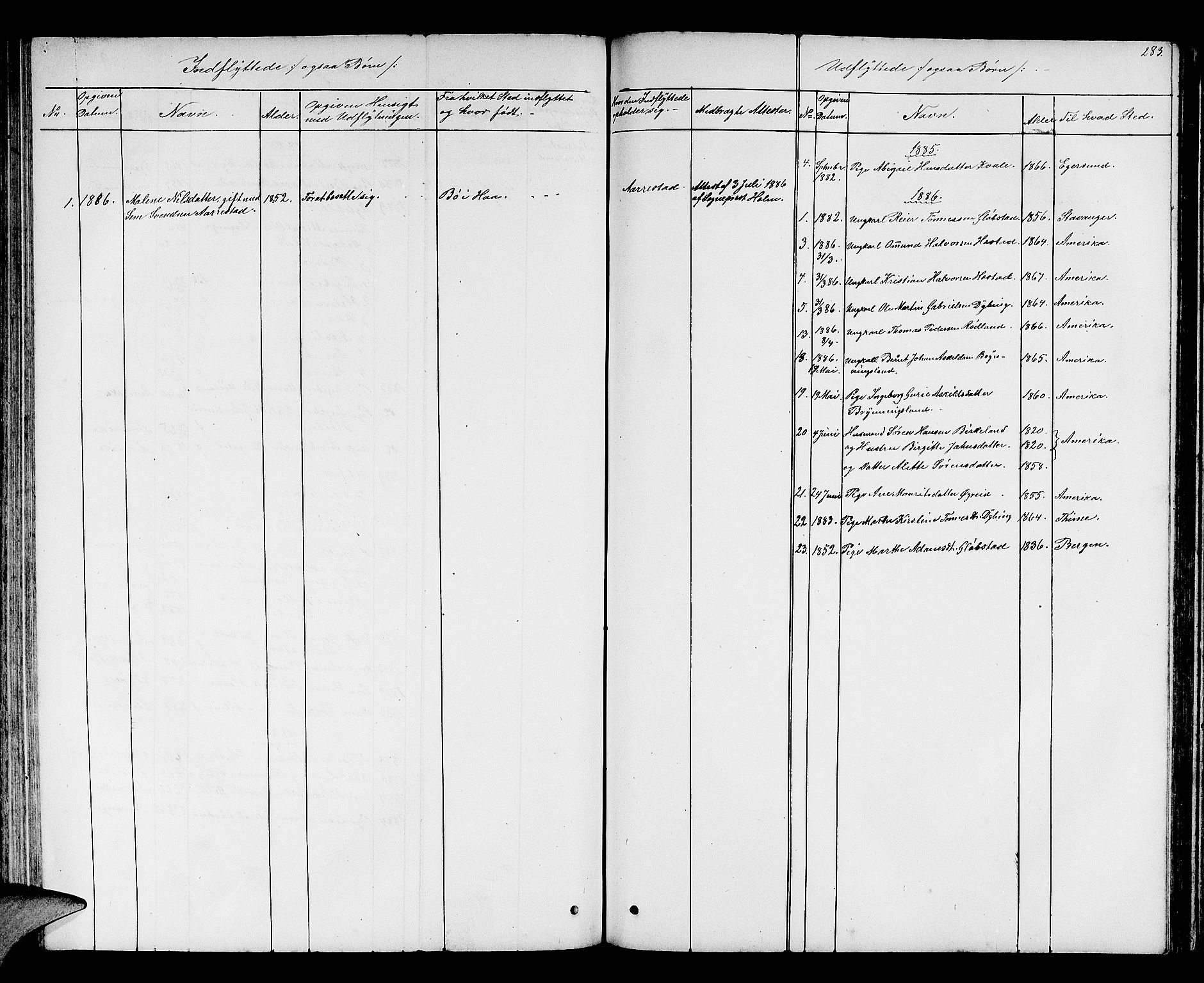 Helleland sokneprestkontor, AV/SAST-A-101810: Klokkerbok nr. B 2, 1848-1886, s. 283