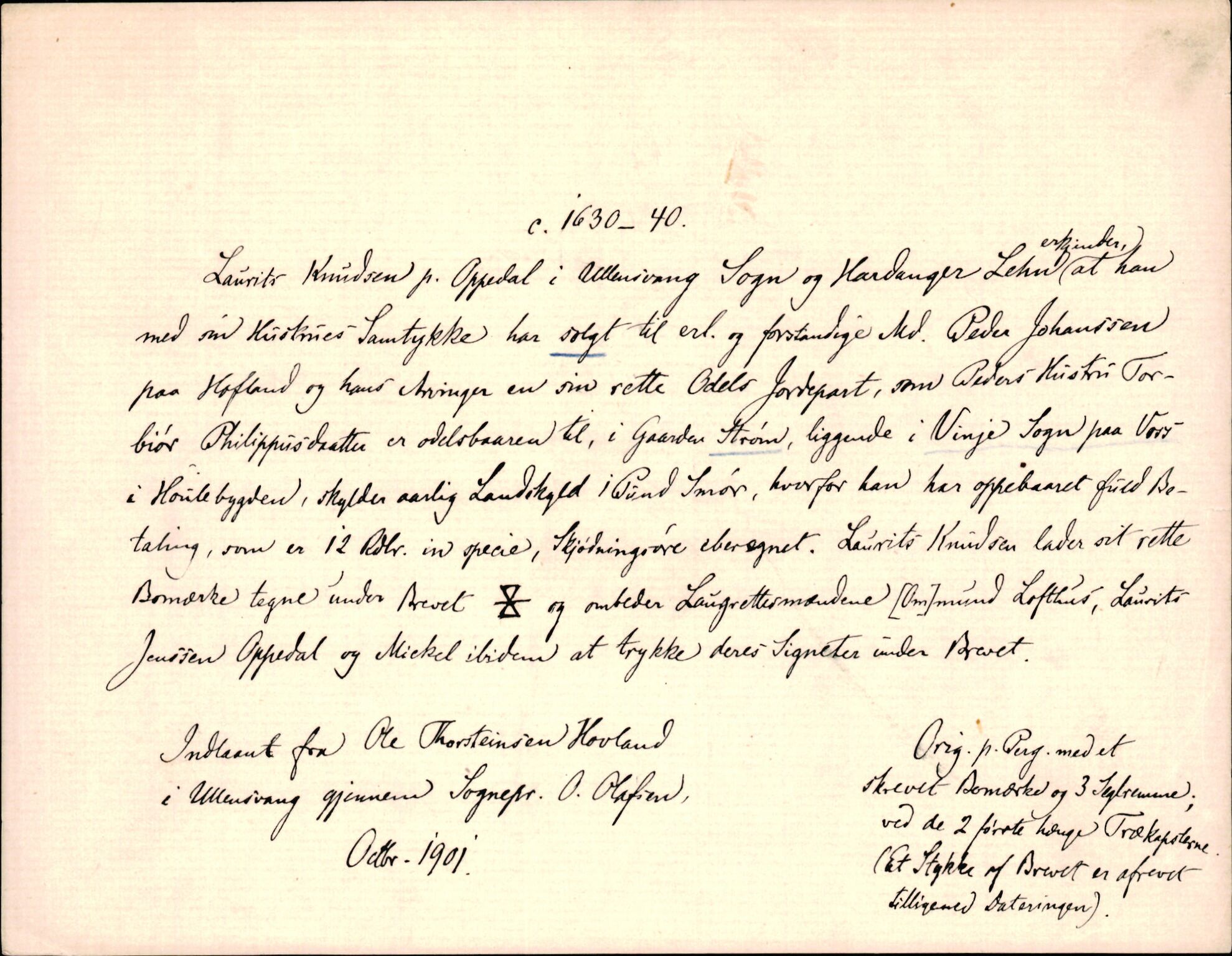 Riksarkivets diplomsamling, AV/RA-EA-5965/F35/F35d/L0003: Innlånte diplomer, seddelregister, 1621-1642, s. 707
