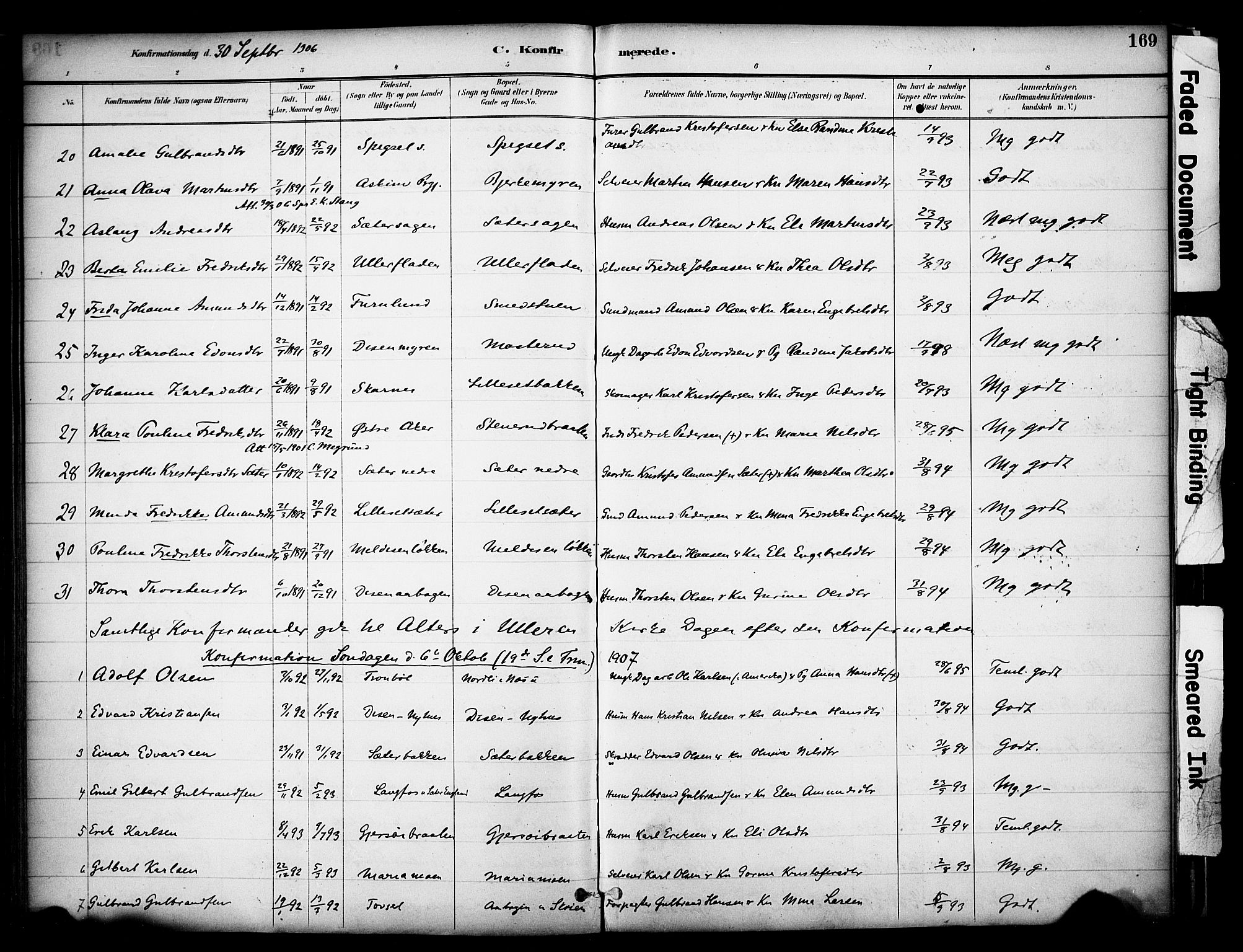 Sør-Odal prestekontor, AV/SAH-PREST-030/H/Ha/Haa/L0008: Ministerialbok nr. 8, 1886-1922, s. 169