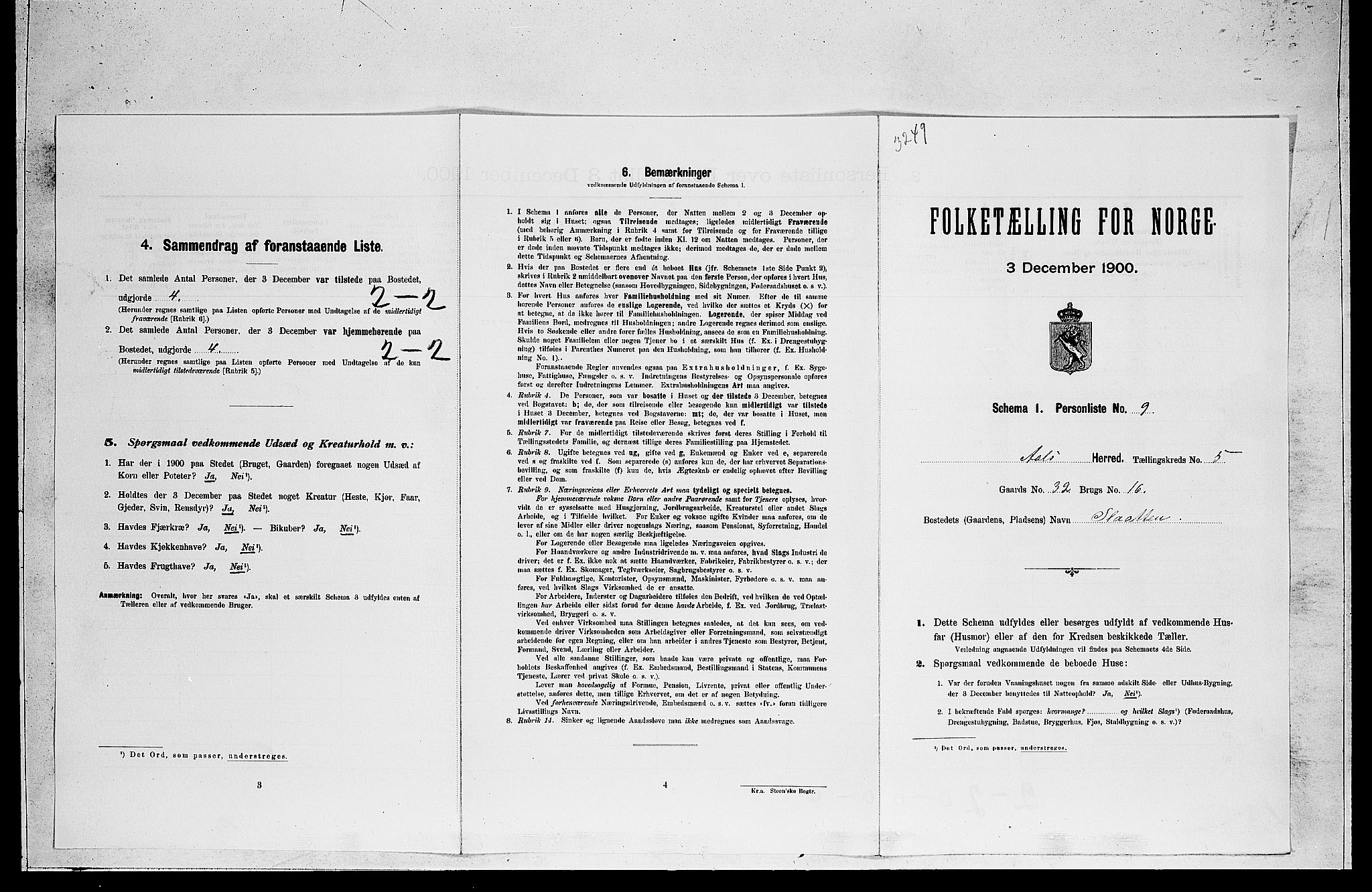 RA, Folketelling 1900 for 0619 Ål herred, 1900, s. 479