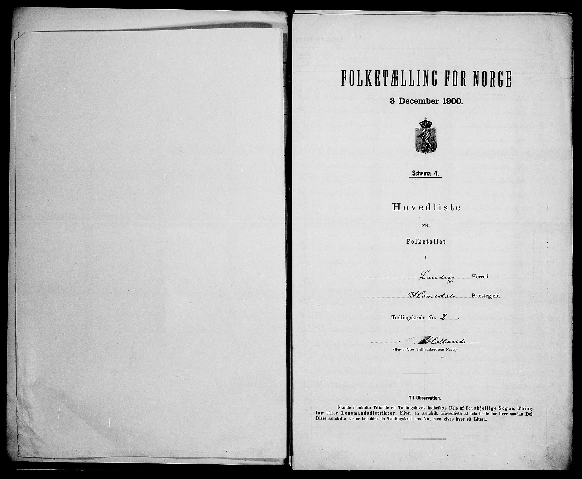 SAK, Folketelling 1900 for 0924 Landvik herred, 1900, s. 19