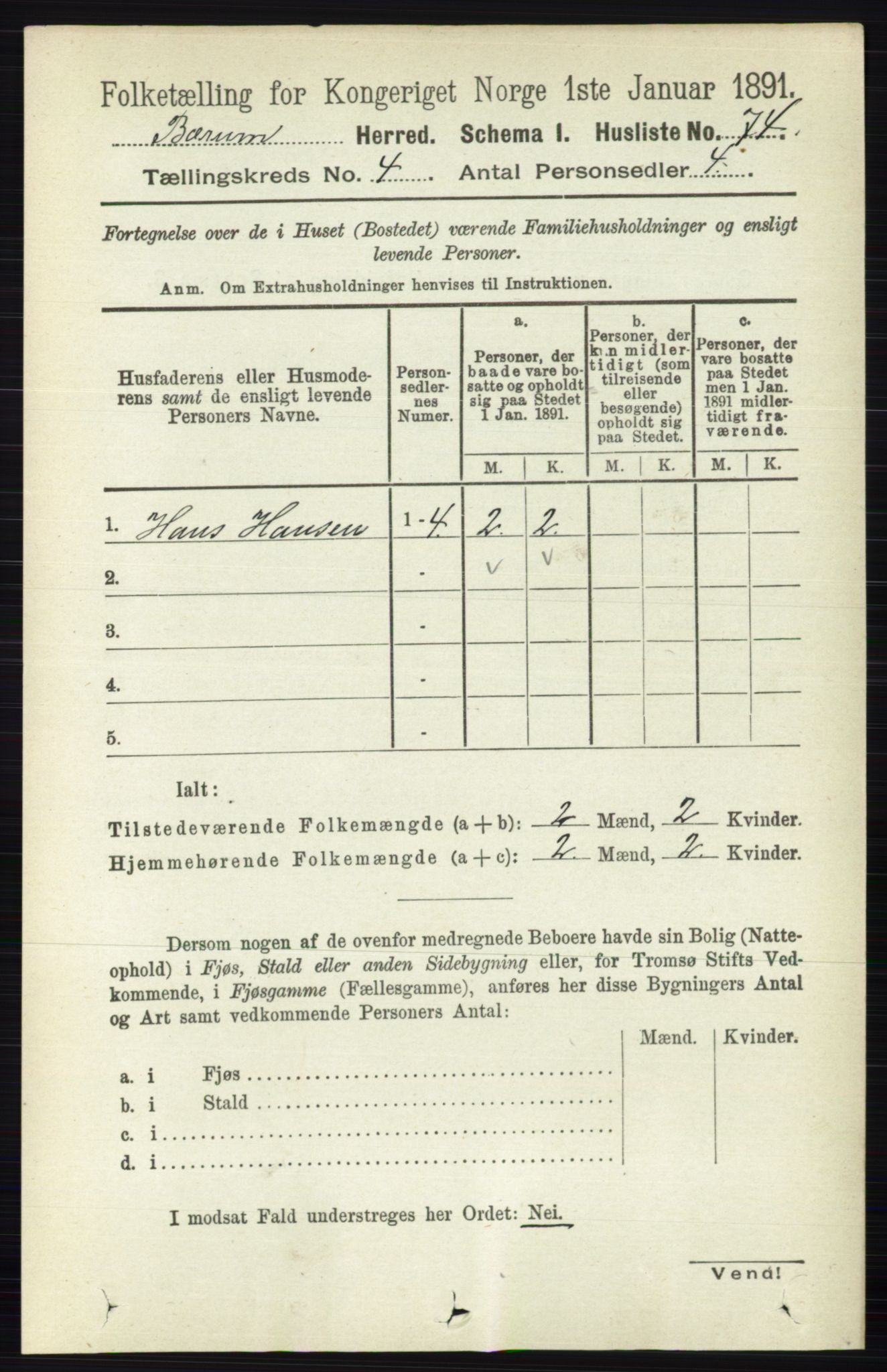 RA, Folketelling 1891 for 0219 Bærum herred, 1891, s. 2479