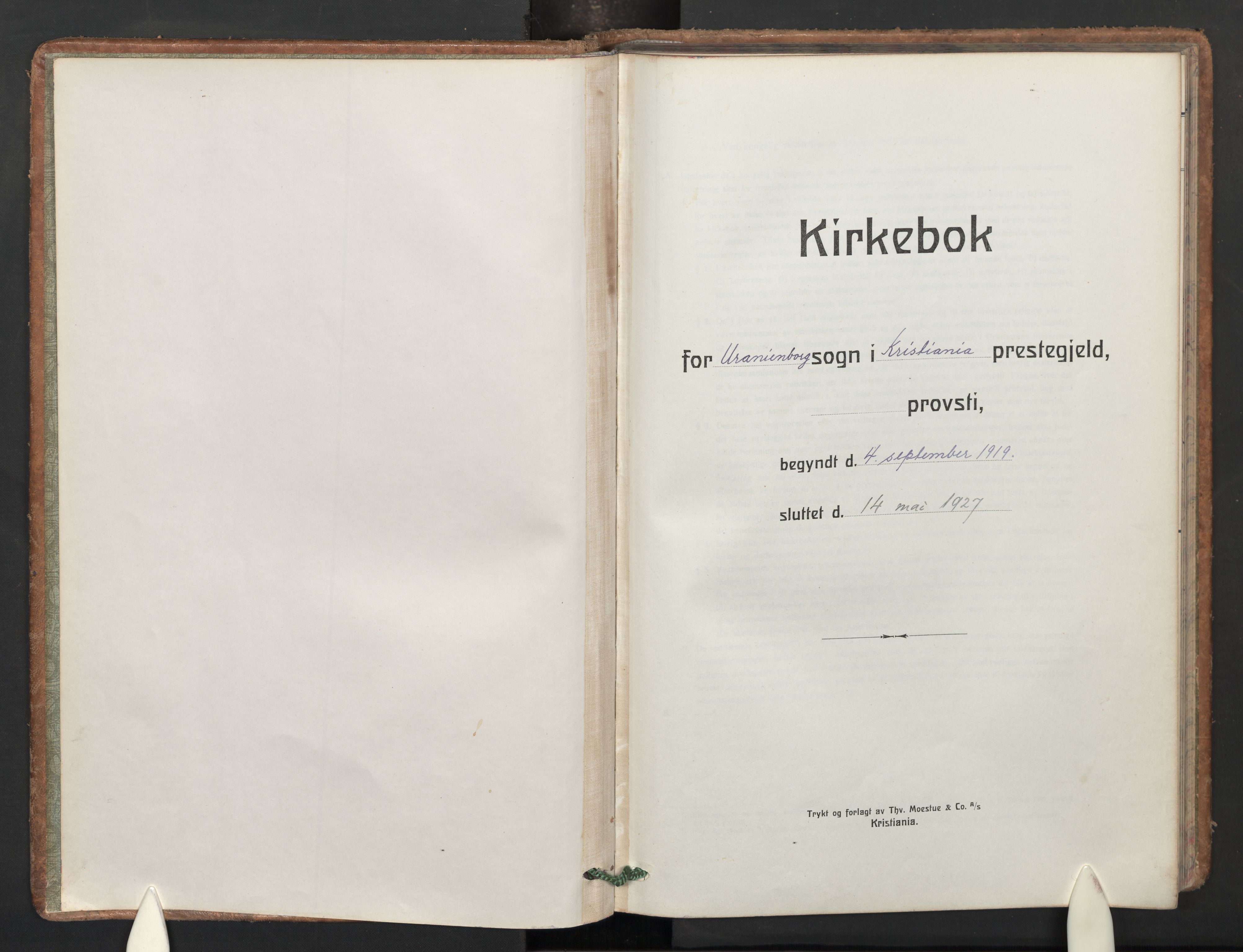 Uranienborg prestekontor Kirkebøker, SAO/A-10877/F/Fa/L0013: Ministerialbok nr. I 13, 1919-1954