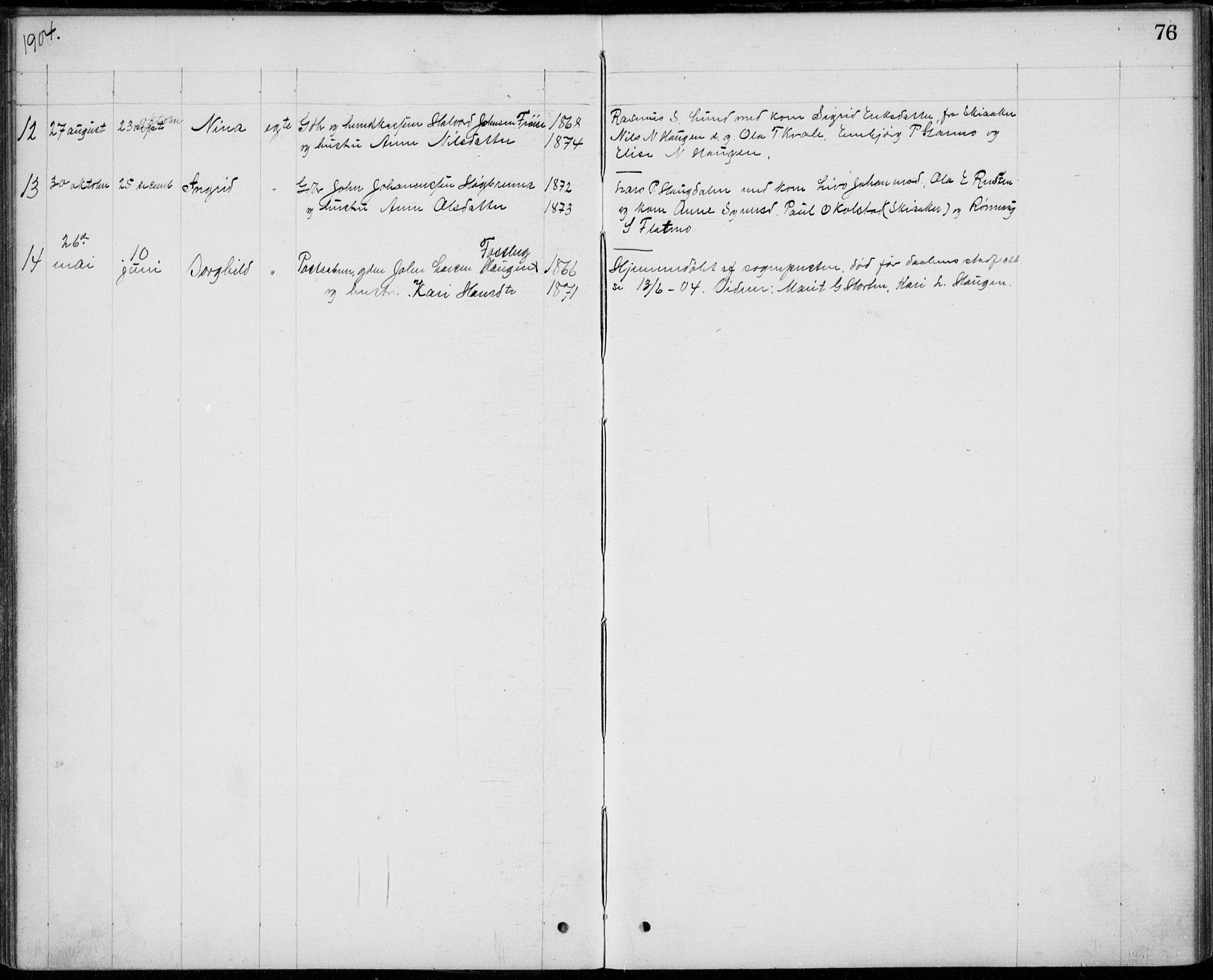Lom prestekontor, AV/SAH-PREST-070/L/L0013: Klokkerbok nr. 13, 1874-1938, s. 76