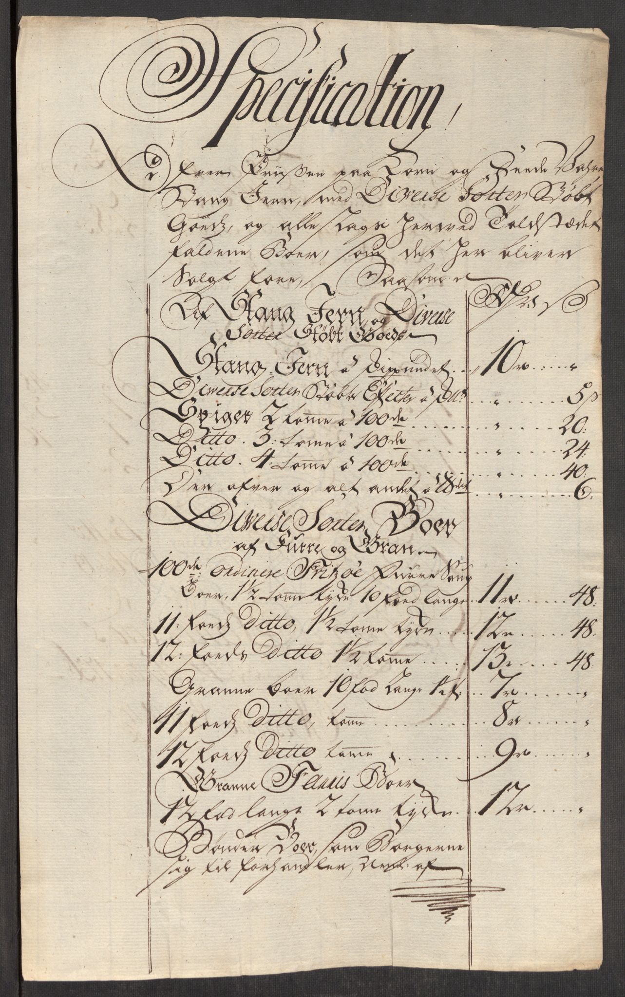 RA, Rentekammeret inntil 1814, Realistisk ordnet avdeling, Oe/L0001: [Ø1]: Priskuranter, 1712-1739, s. 369