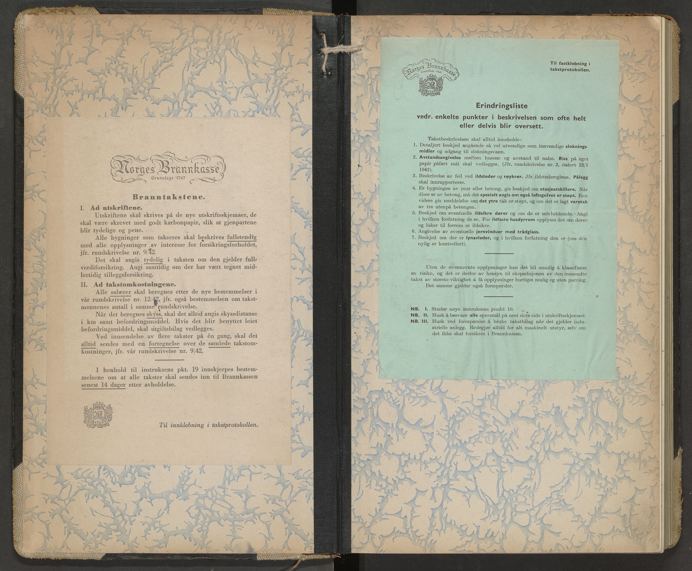 Norges Brannkasse Borge, SAT/A-5600/BT/L0016: Branntakstprotokoll med tekst, 1948-1952