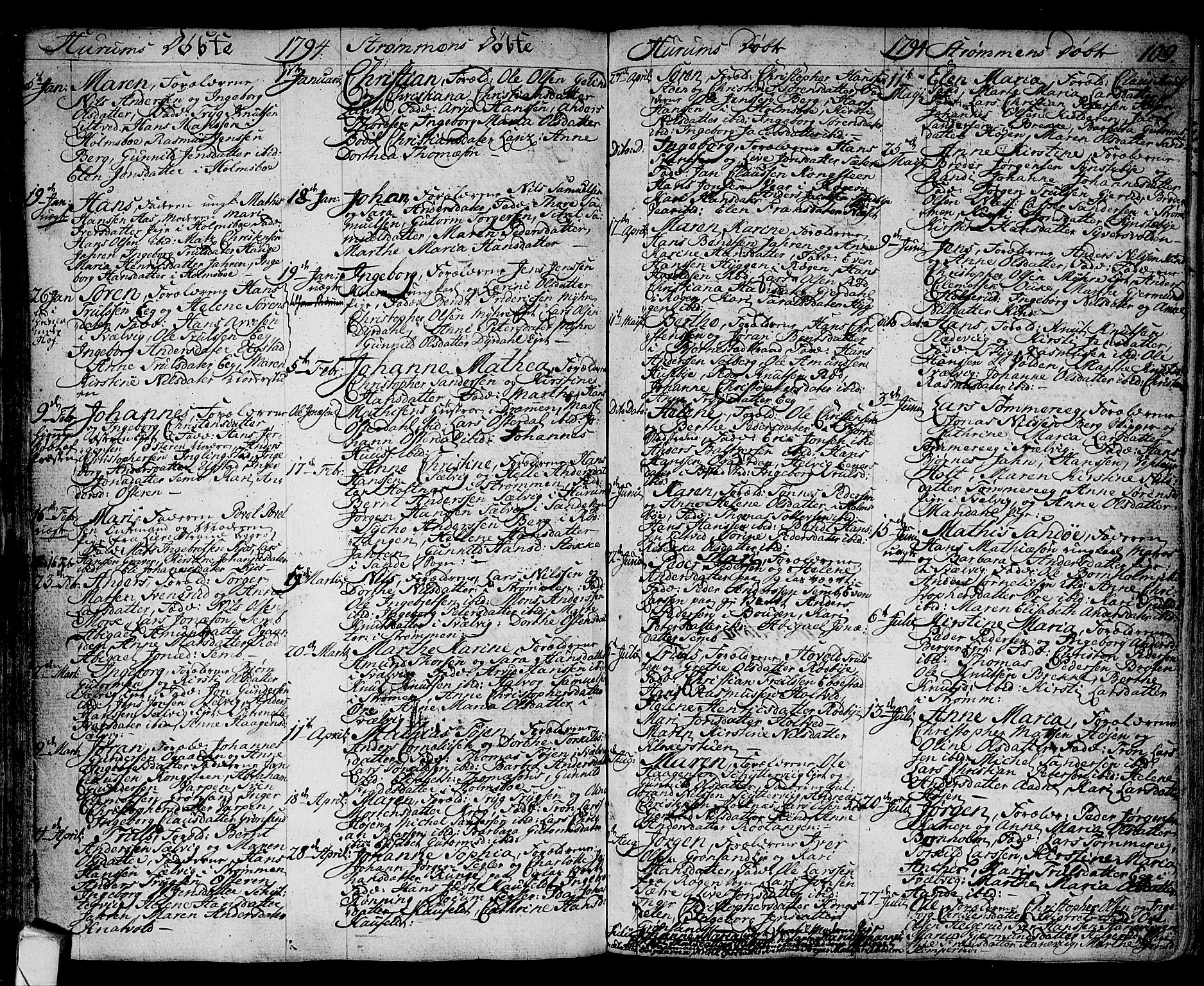 Hurum kirkebøker, SAKO/A-229/F/Fa/L0007: Ministerialbok nr. 7, 1771-1810, s. 109
