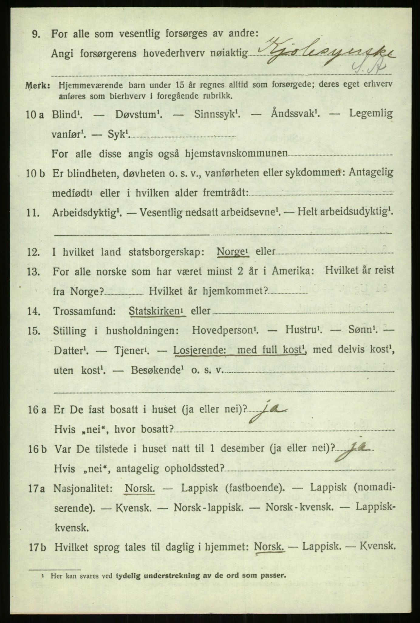 SATØ, Folketelling 1920 for 1933 Balsfjord herred, 1920, s. 3100
