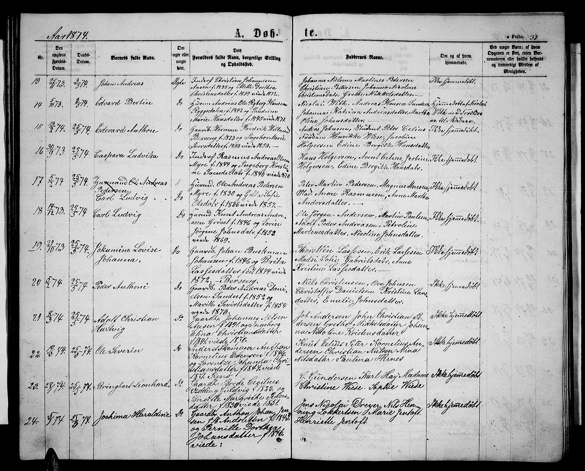 Ministerialprotokoller, klokkerbøker og fødselsregistre - Nordland, AV/SAT-A-1459/893/L1348: Klokkerbok nr. 893C03, 1867-1877, s. 38