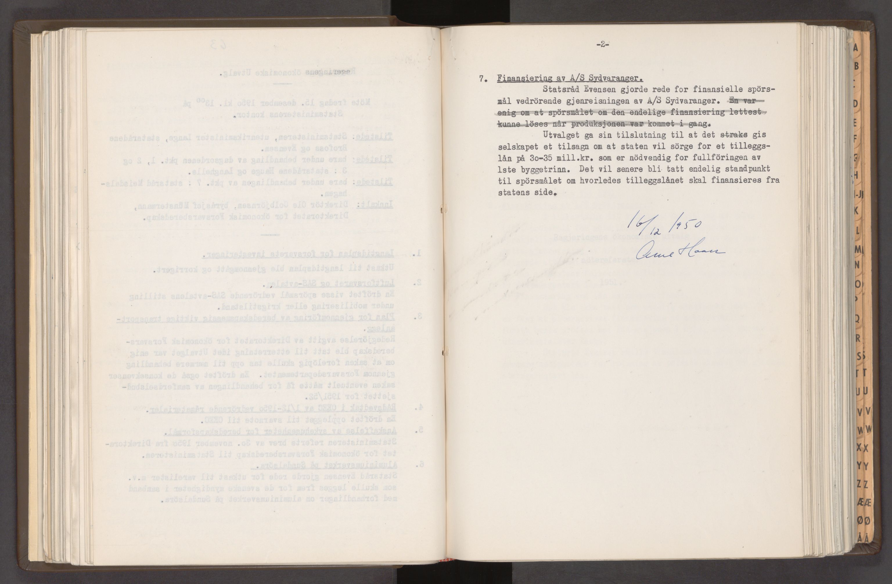 Statsministerens kontor, AV/RA-S-1005/A/Aa/L0020: Referat fra regjeringens økonomiske utvalg, 1947-1959