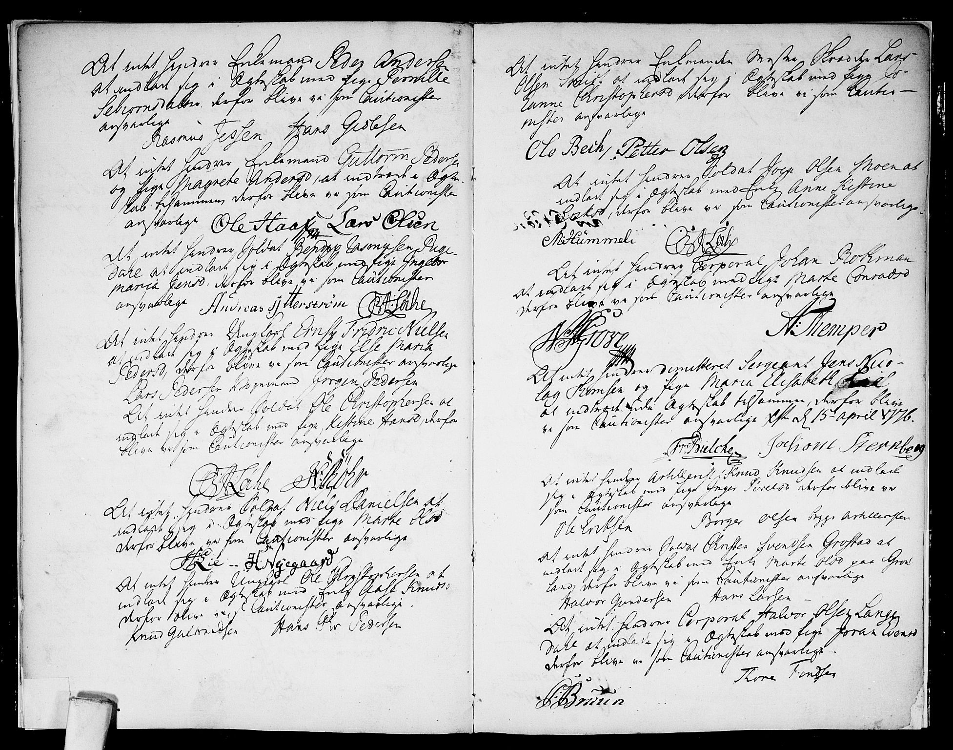 Aker prestekontor kirkebøker, AV/SAO-A-10861/L/L0003: Forlovererklæringer nr. 3, 1774-1778