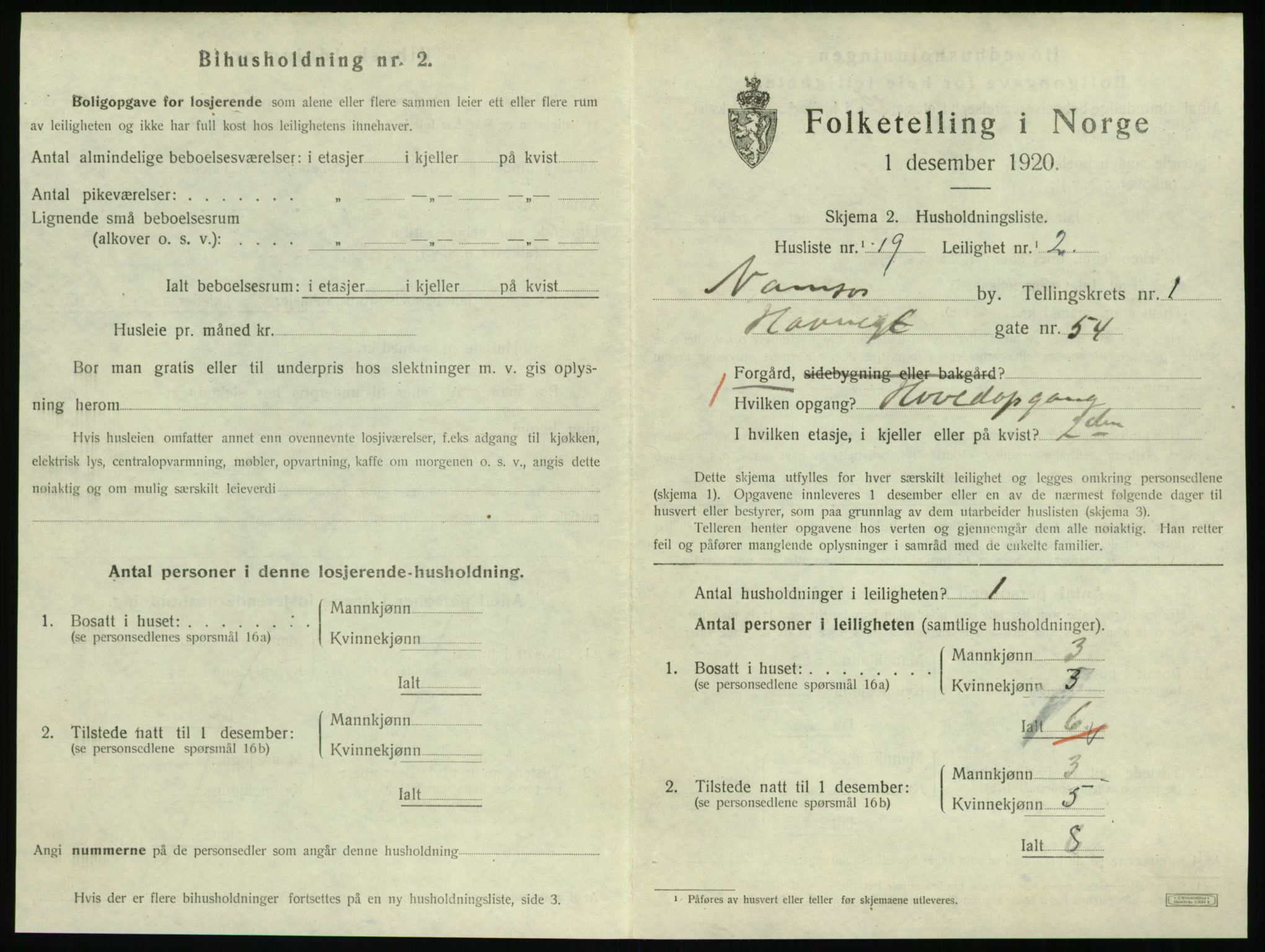 SAT, Folketelling 1920 for 1703 Namsos ladested, 1920, s. 819