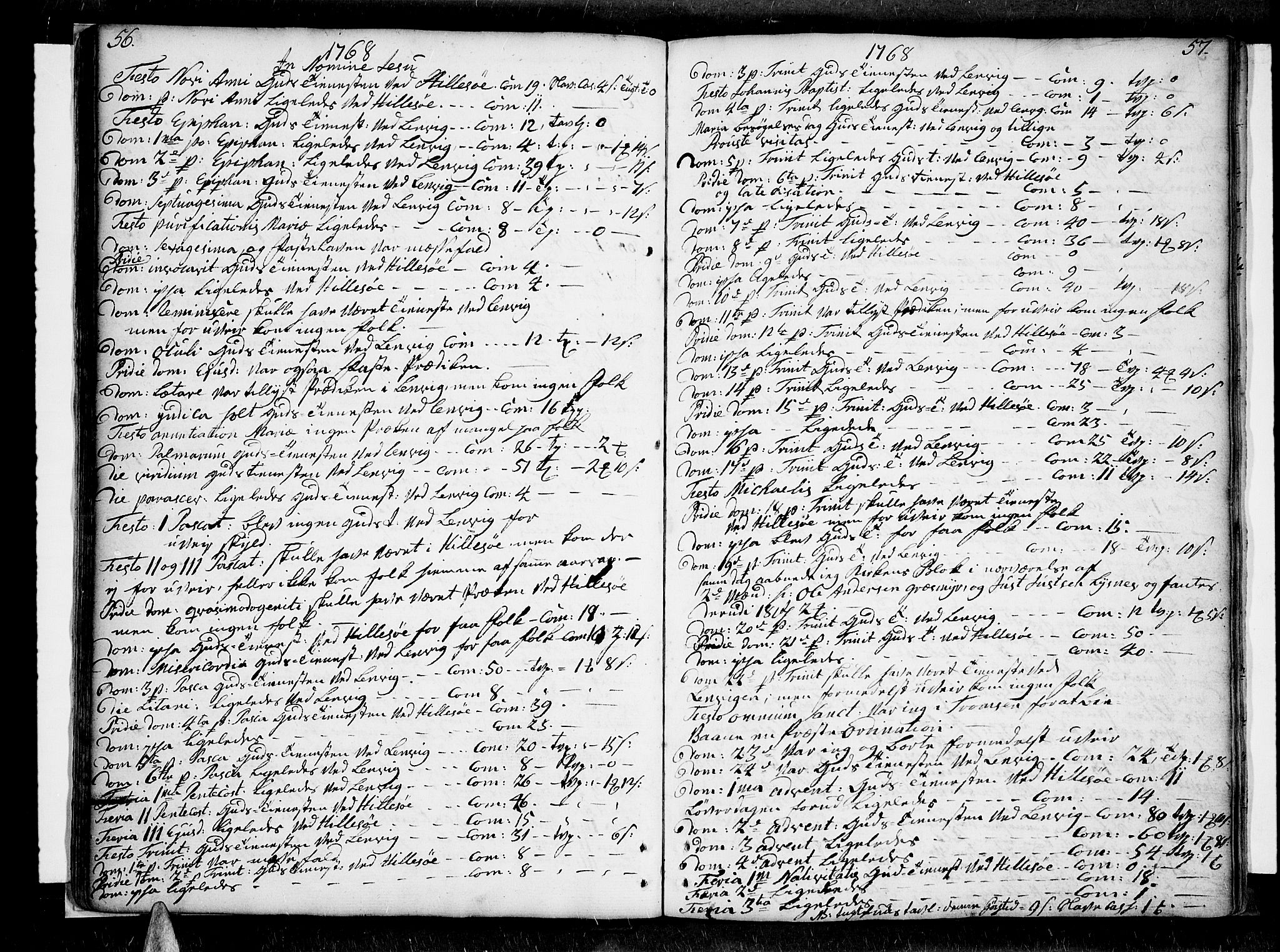 Lenvik sokneprestembete, AV/SATØ-S-1310/H/Ha/Haa/L0001kirke: Ministerialbok nr. 1, 1753-1783, s. 56-57