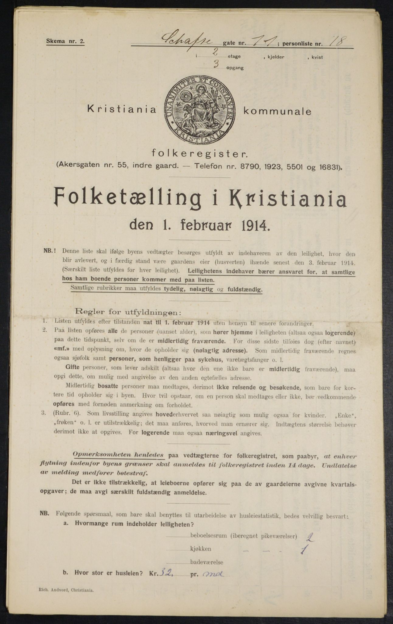 OBA, Kommunal folketelling 1.2.1914 for Kristiania, 1914, s. 89197