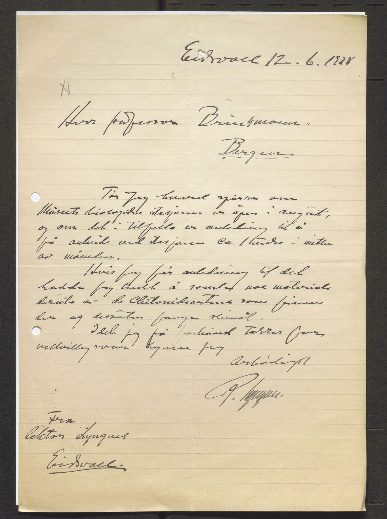 Bergens Museum, AV/SAB-A-17301/13/D/L0002: Korrespondanse , 1928-1940, s. 148