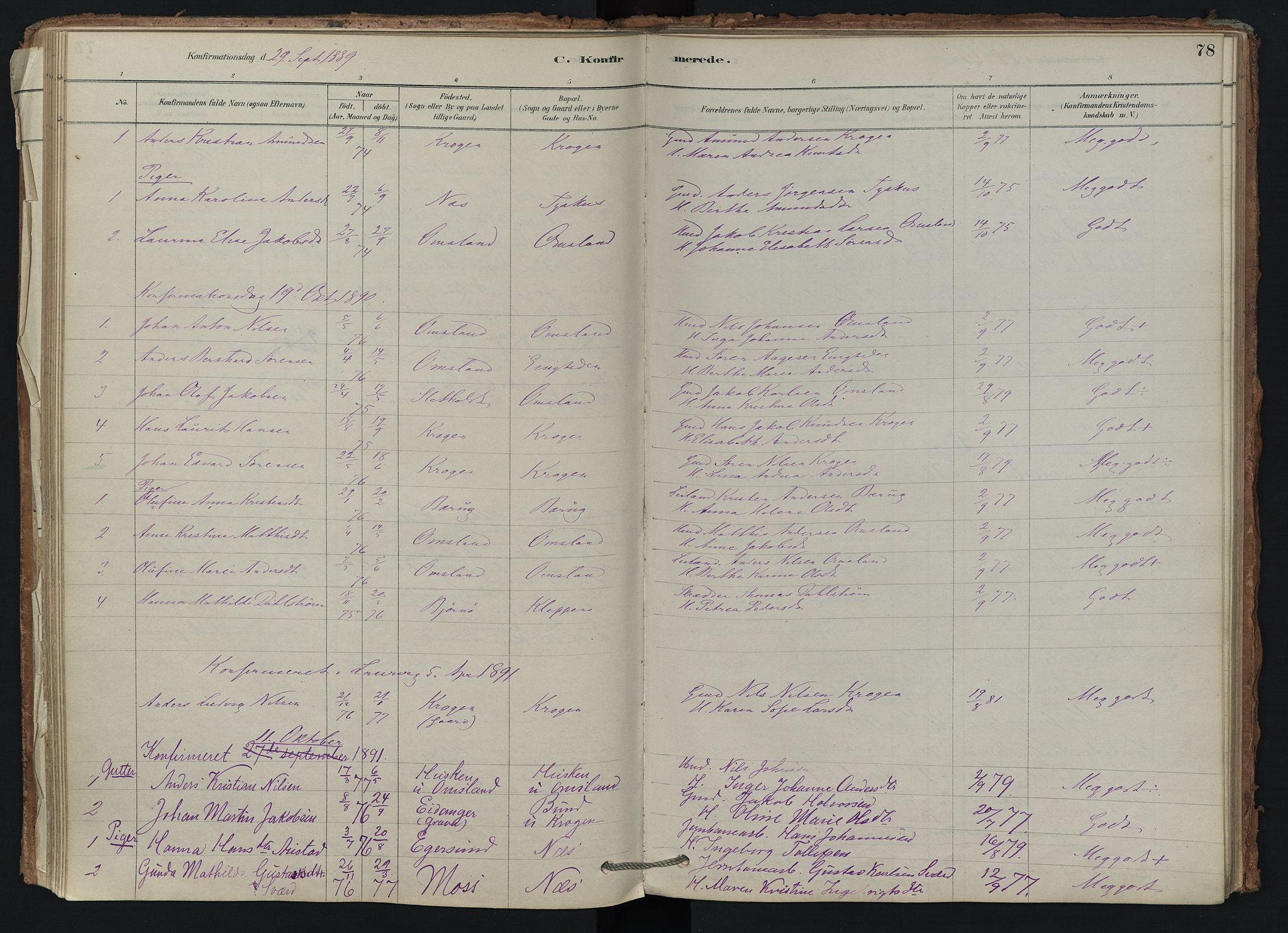 Brunlanes kirkebøker, AV/SAKO-A-342/F/Fd/L0001: Ministerialbok nr. IV 1, 1878-1917, s. 78