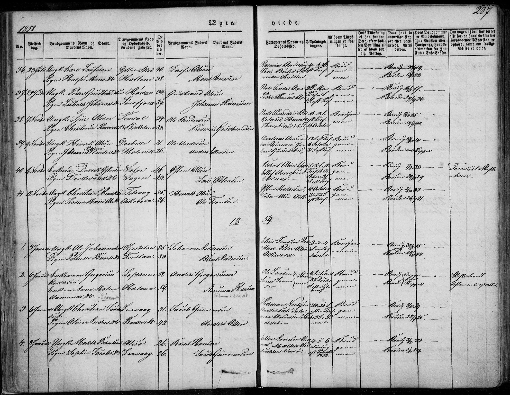 Askvoll sokneprestembete, AV/SAB-A-79501/H/Haa/Haaa/L0011/0002: Ministerialbok nr. A 11 II, 1845-1878, s. 287