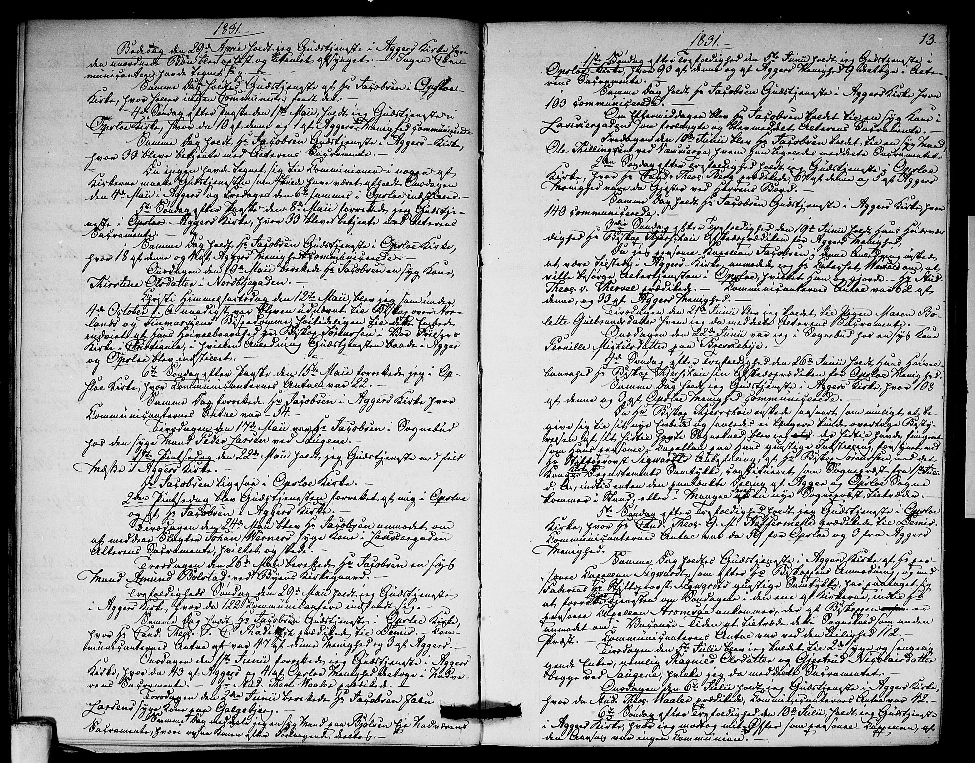 Aker prestekontor kirkebøker, AV/SAO-A-10861/F/L0018: Ministerialbok nr. 18, 1829-1853, s. 13