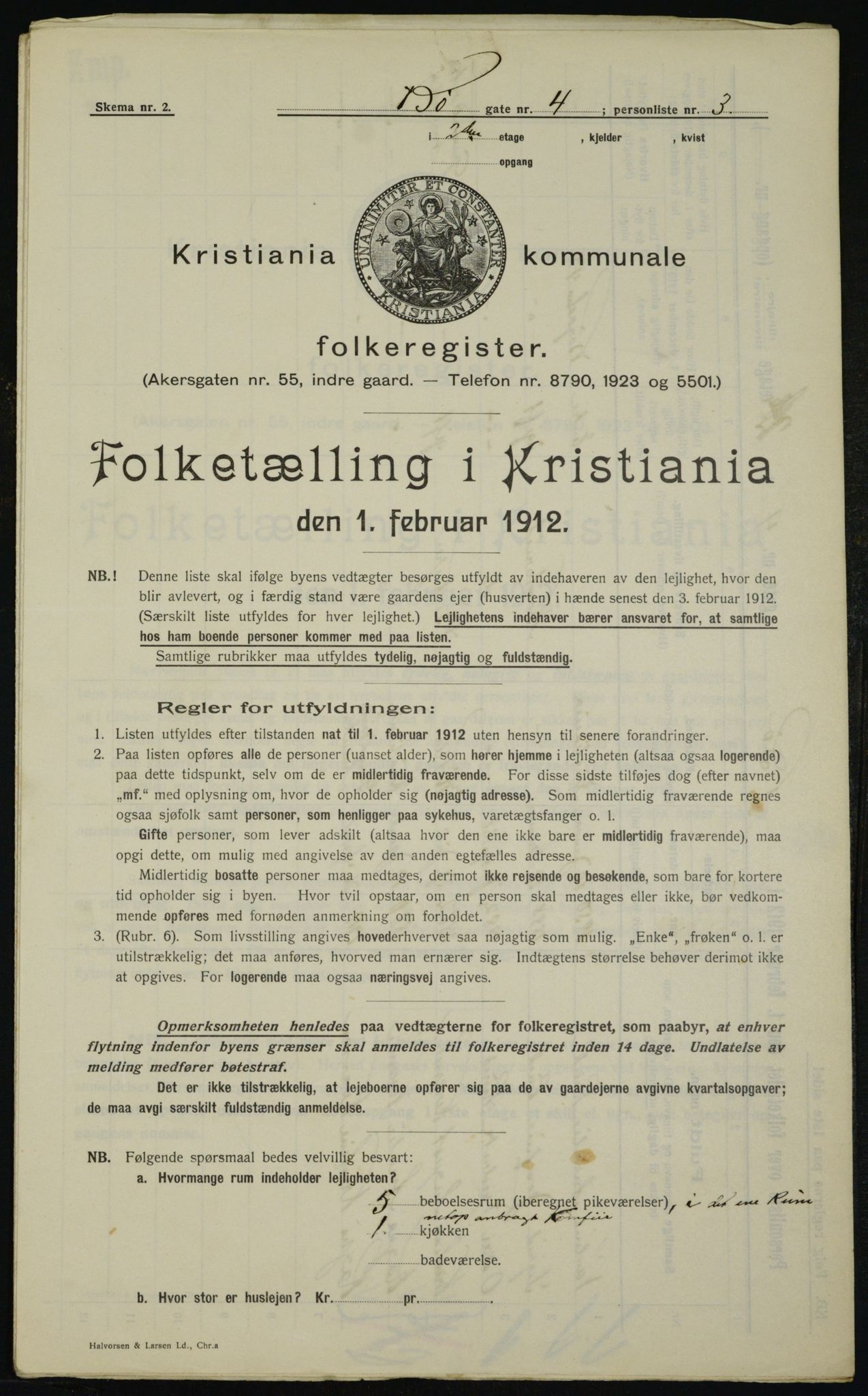 OBA, Kommunal folketelling 1.2.1912 for Kristiania, 1912, s. 11004