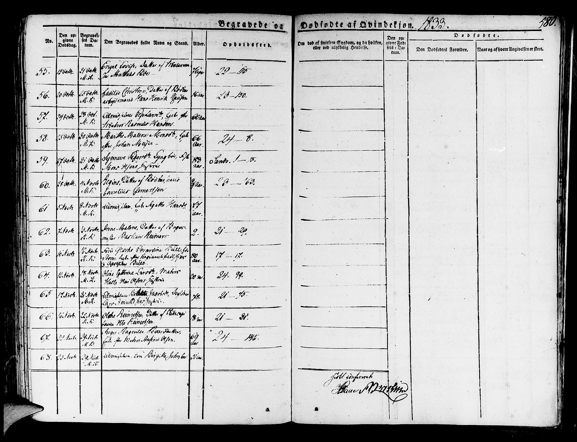 Korskirken sokneprestembete, AV/SAB-A-76101/H/Haa/L0014: Ministerialbok nr. A 14, 1823-1835, s. 580