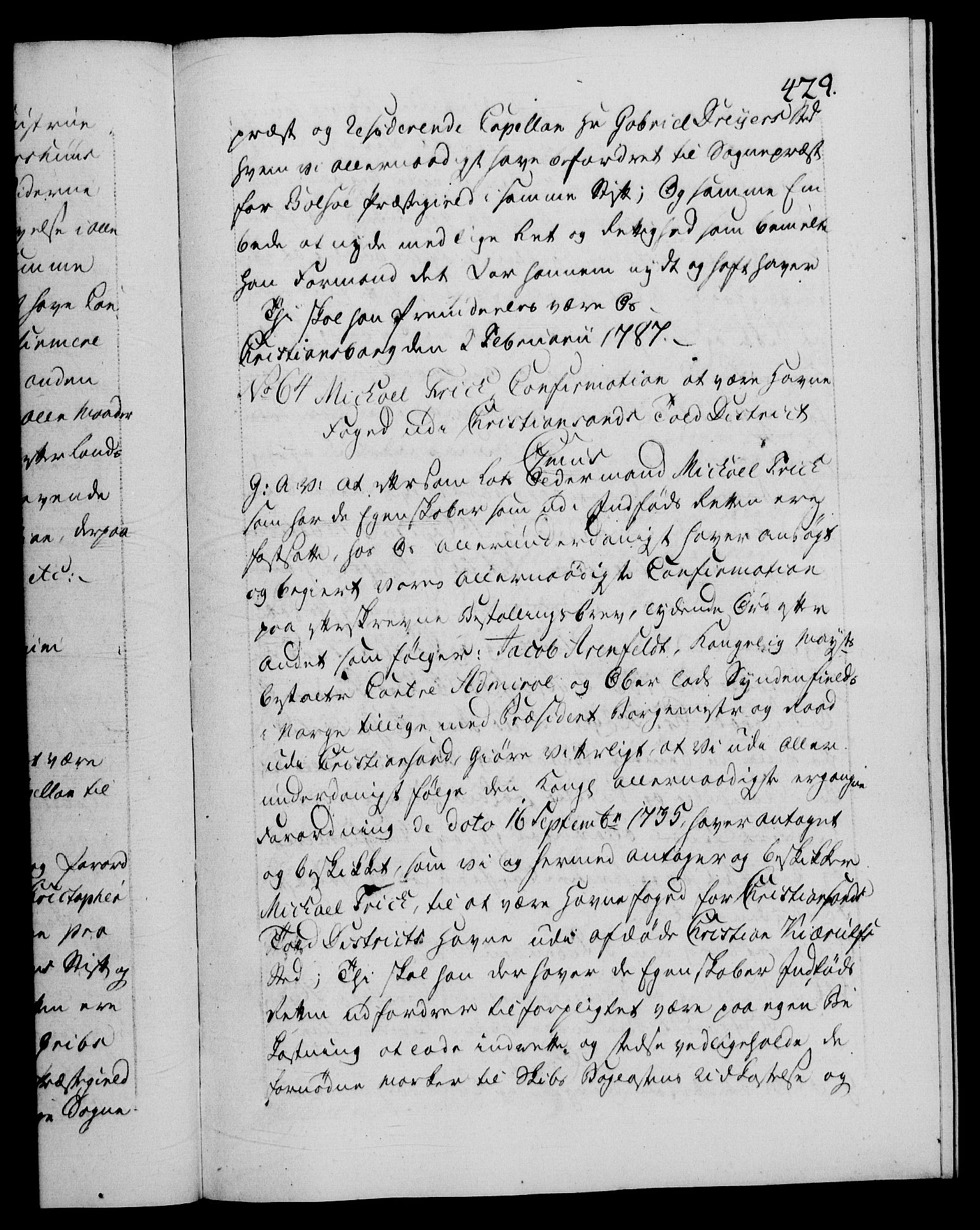 Danske Kanselli 1572-1799, RA/EA-3023/F/Fc/Fca/Fcaa/L0051: Norske registre, 1786-1787, s. 429a