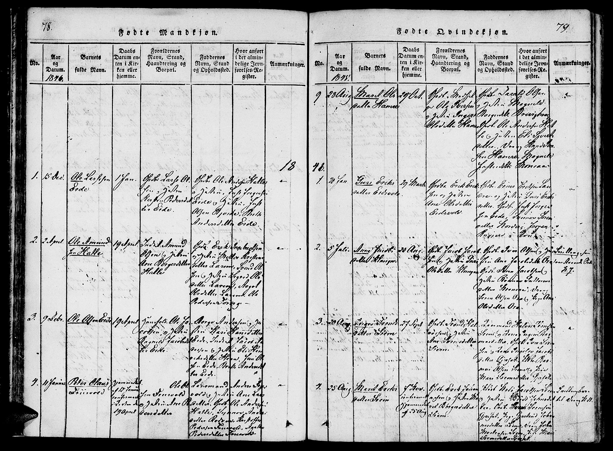 Ministerialprotokoller, klokkerbøker og fødselsregistre - Møre og Romsdal, AV/SAT-A-1454/542/L0551: Ministerialbok nr. 542A01, 1818-1853, s. 78-79