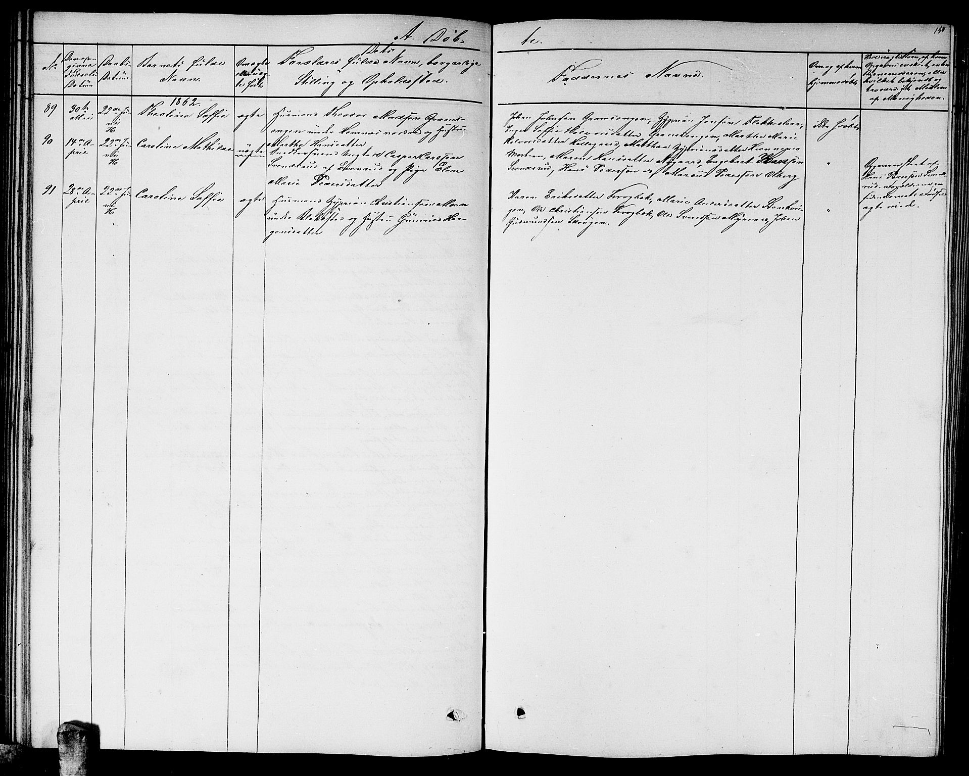 Høland prestekontor Kirkebøker, SAO/A-10346a/G/Ga/L0004: Klokkerbok nr. I 4, 1854-1862, s. 154